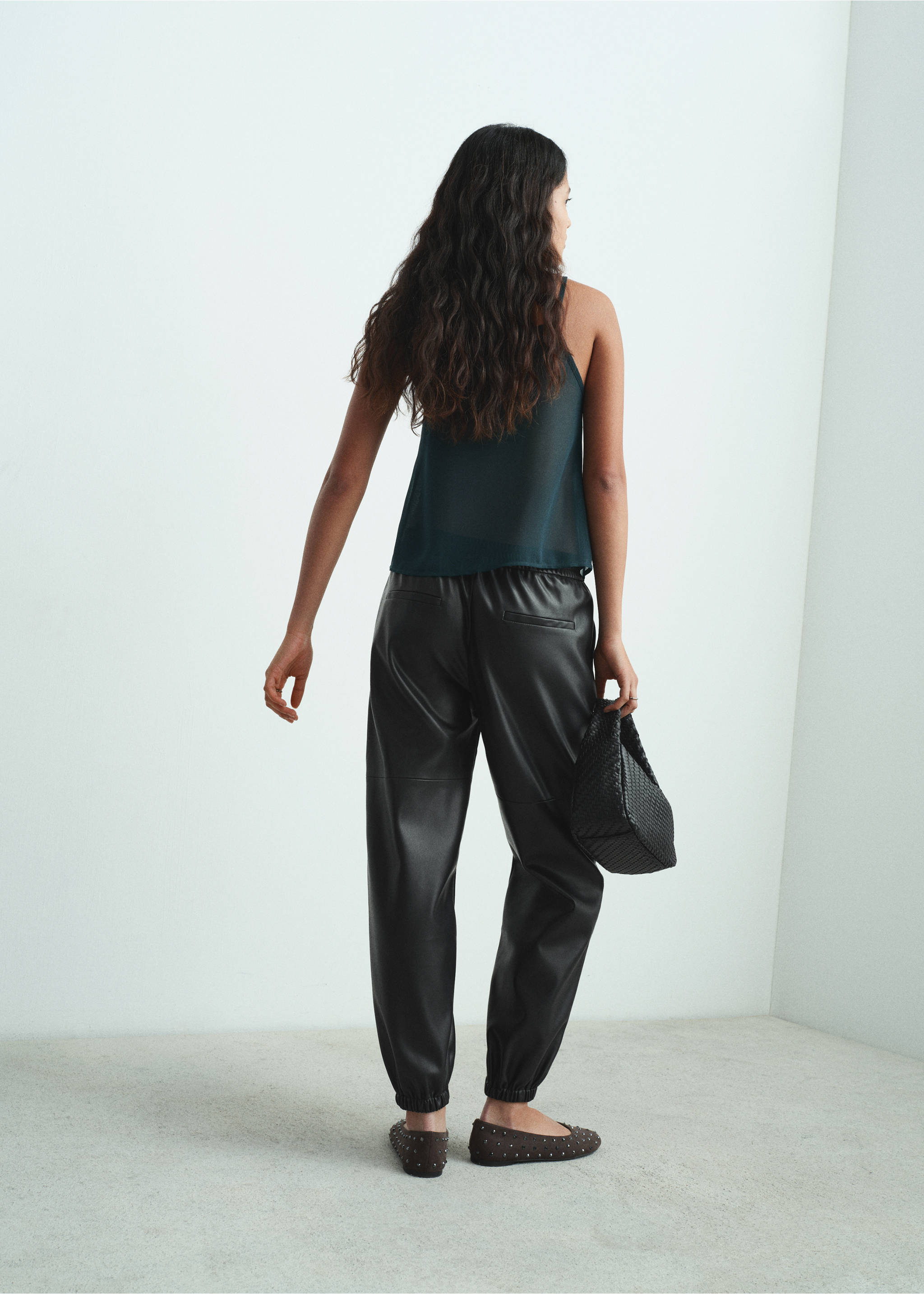 Polyester jogger pants - Reverse of the article, Black. Ref: 17048280-00.