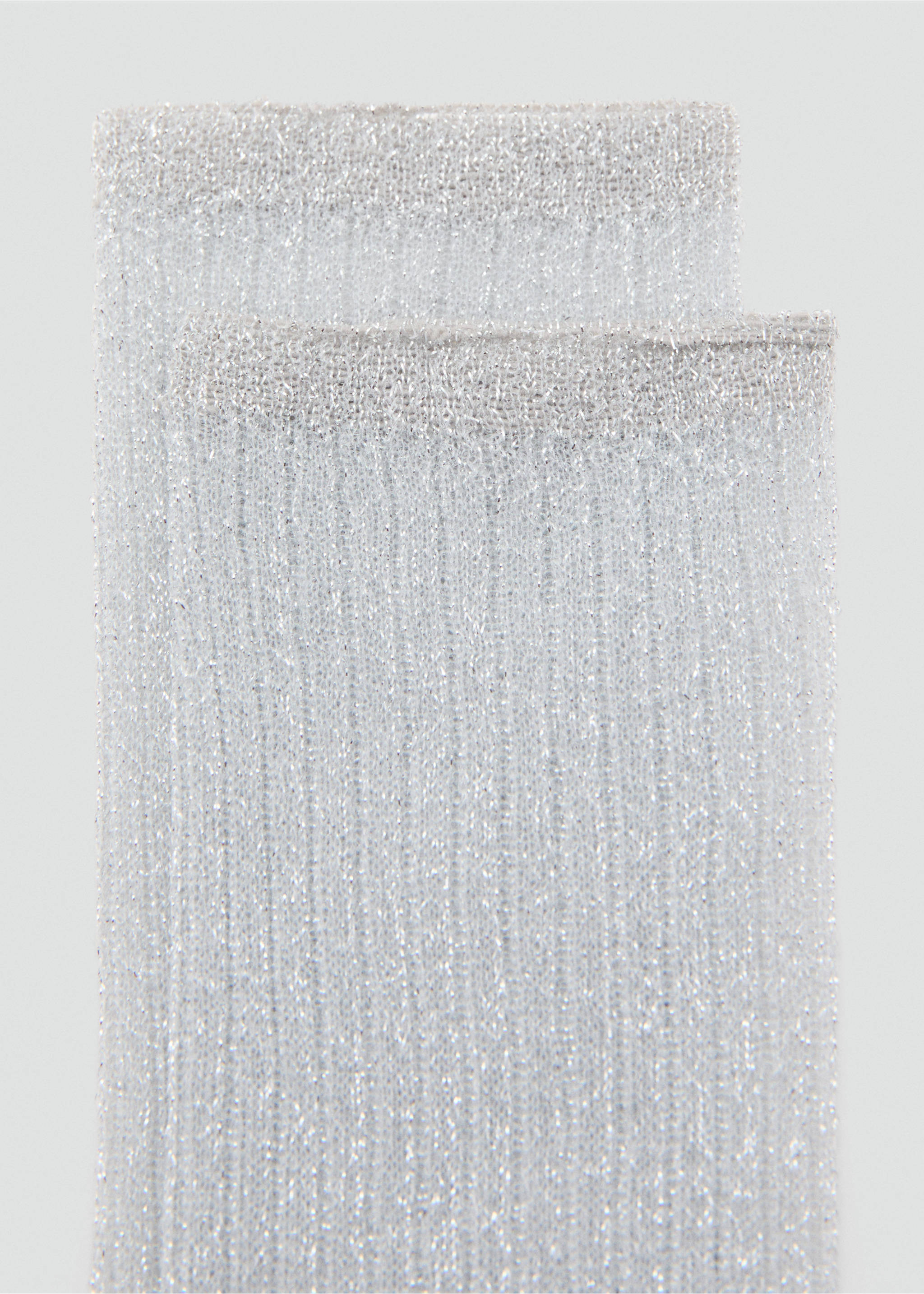 Lange Lurex-Socken - Mittlere Ansicht, Grau. Ref: 17048290-00.