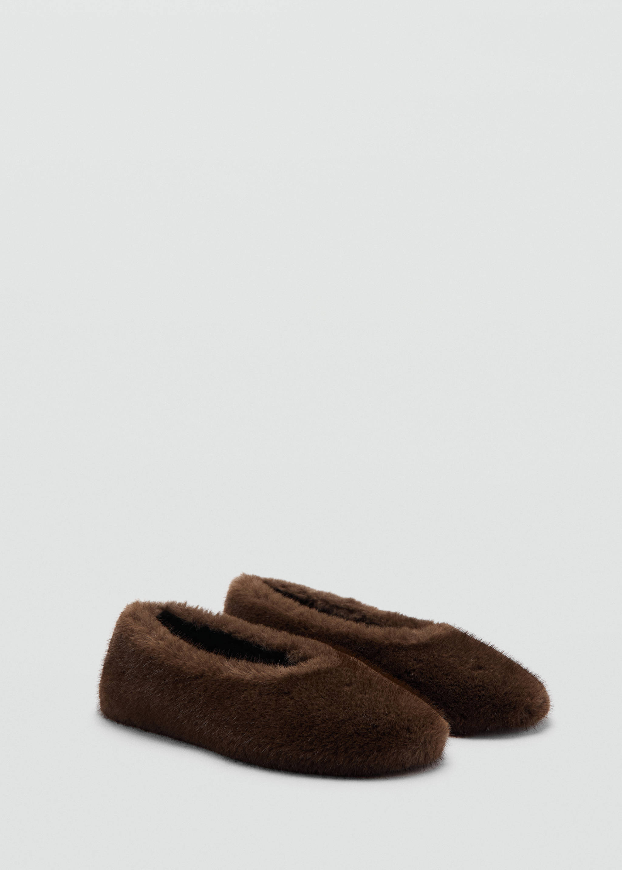 Fur-effect flat shoes - Medium plane