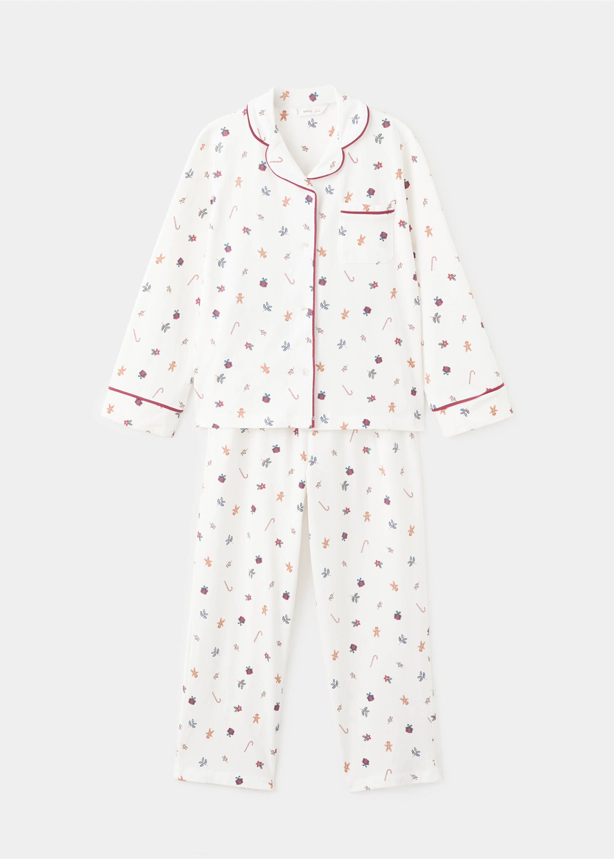 Printed long pyjamas - Article without model, Off White. Ref: 17049095-00.