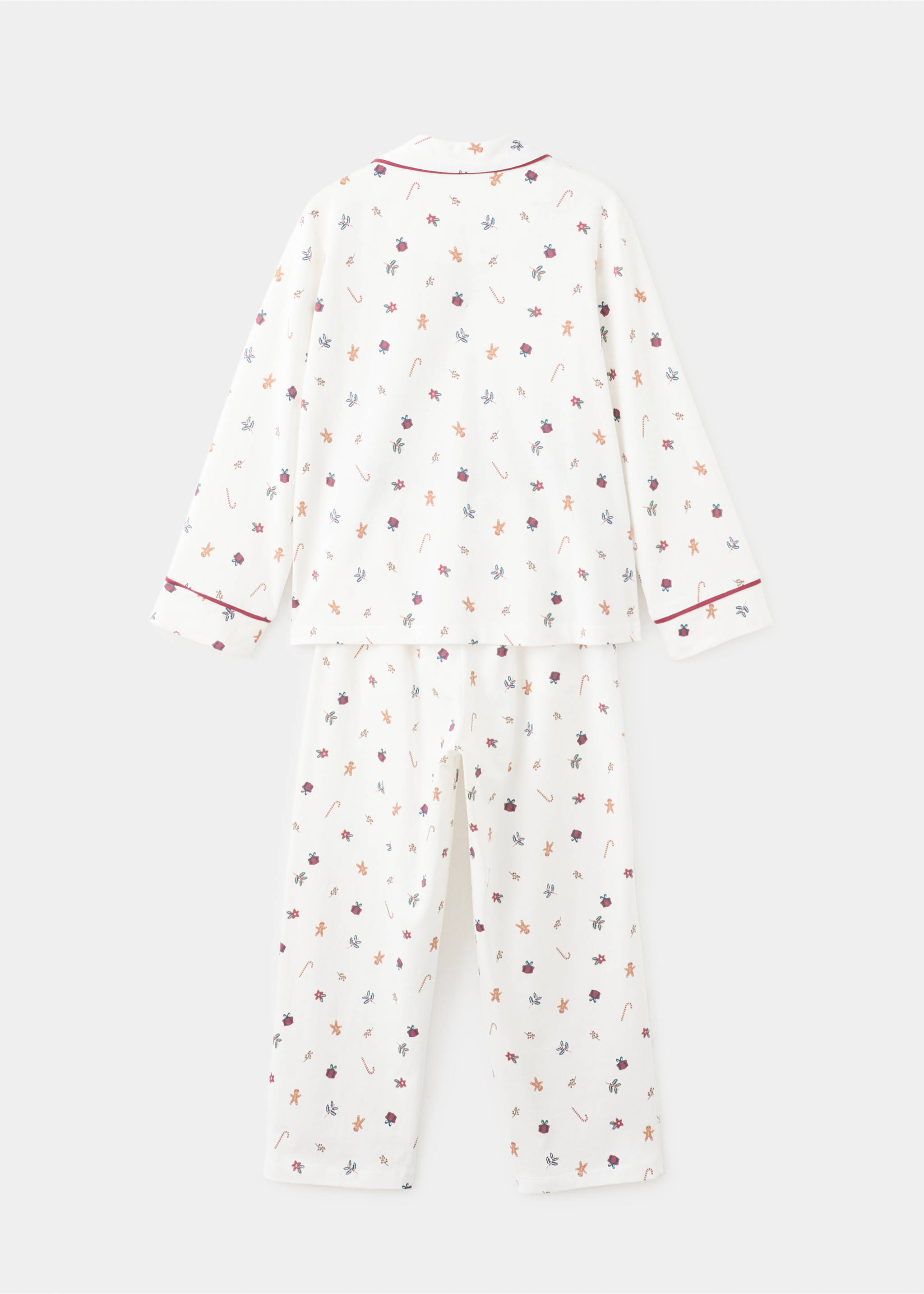 Printed long pyjamas - Reverse of the article, Off White. Ref: 17049095-00.