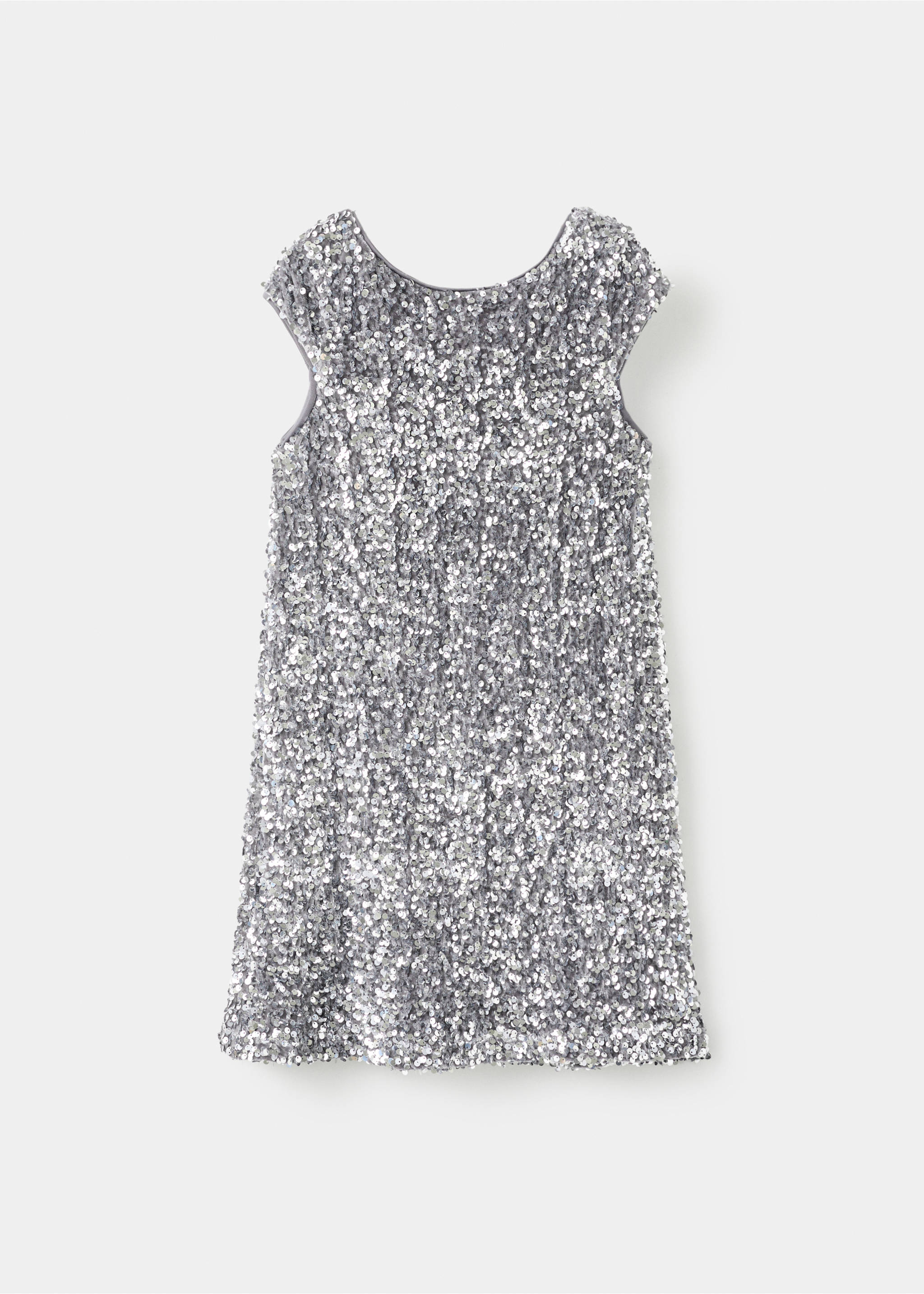 Short dress with sequins - Article without model, Silver. Ref: 17049096-00.