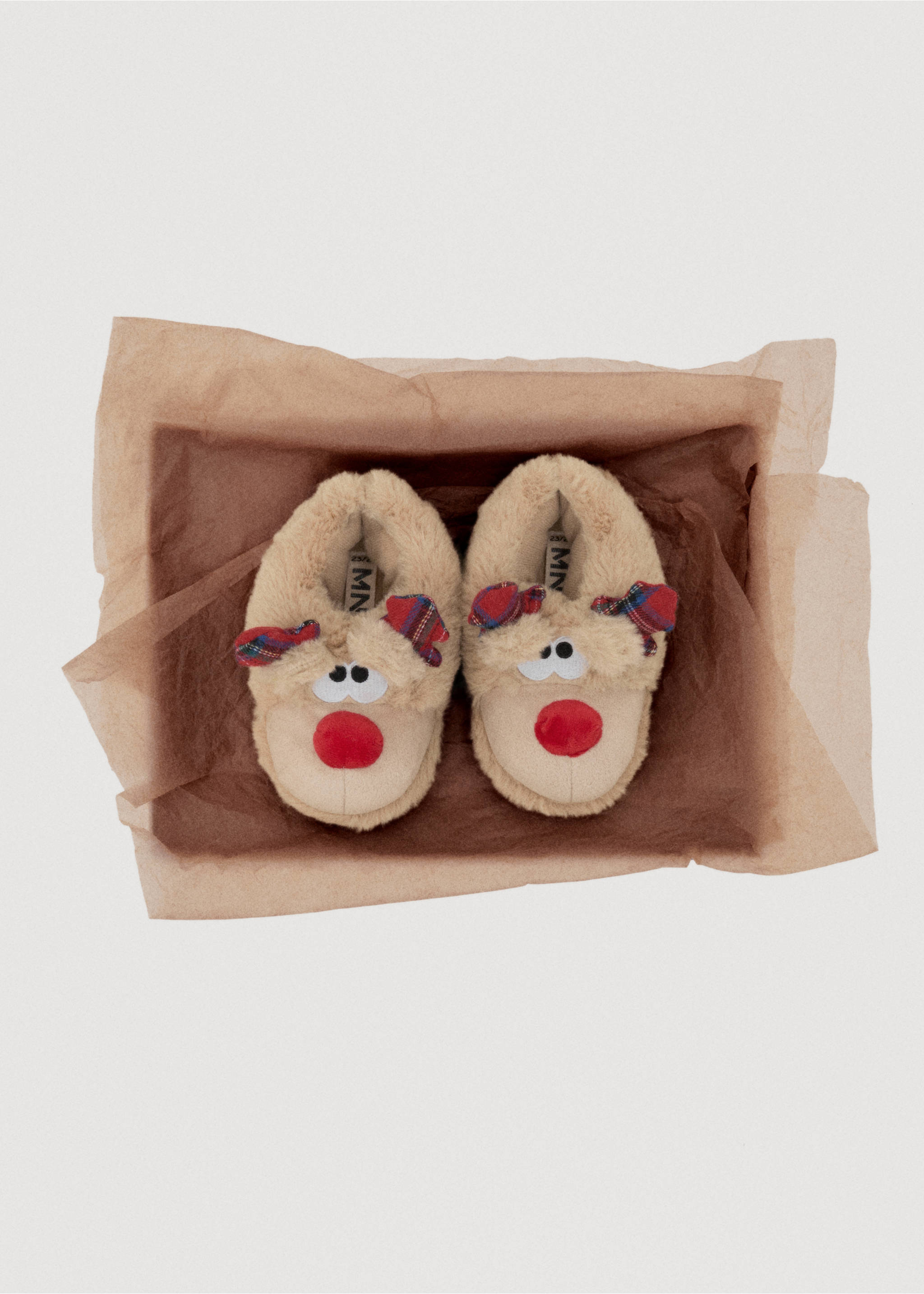 Reindeer slippers - Details of the article 7, Brown. Ref: 17049101-00.
