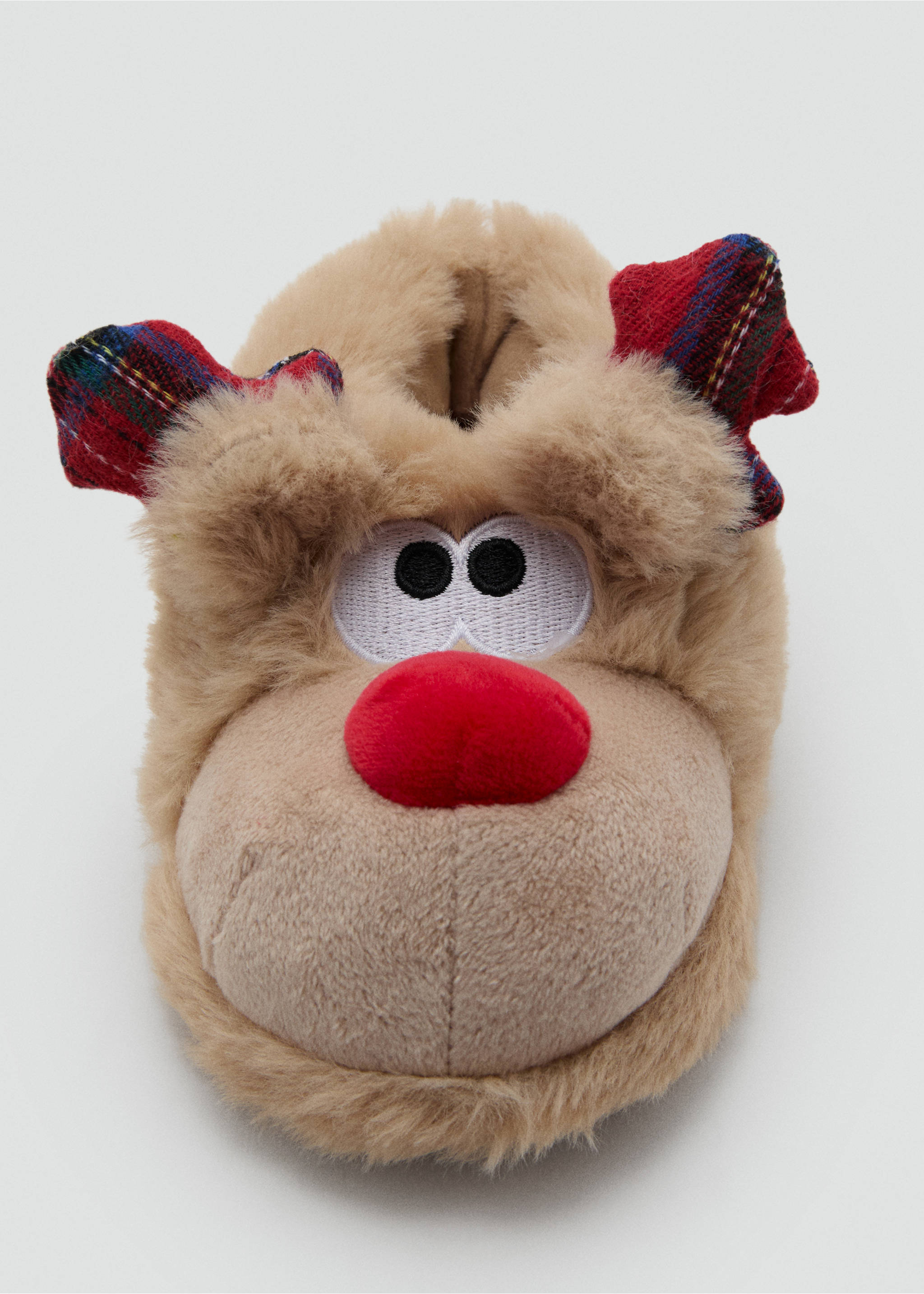 Reindeer slippers - Details of the article 1, Brown. Ref: 17049101-00.
