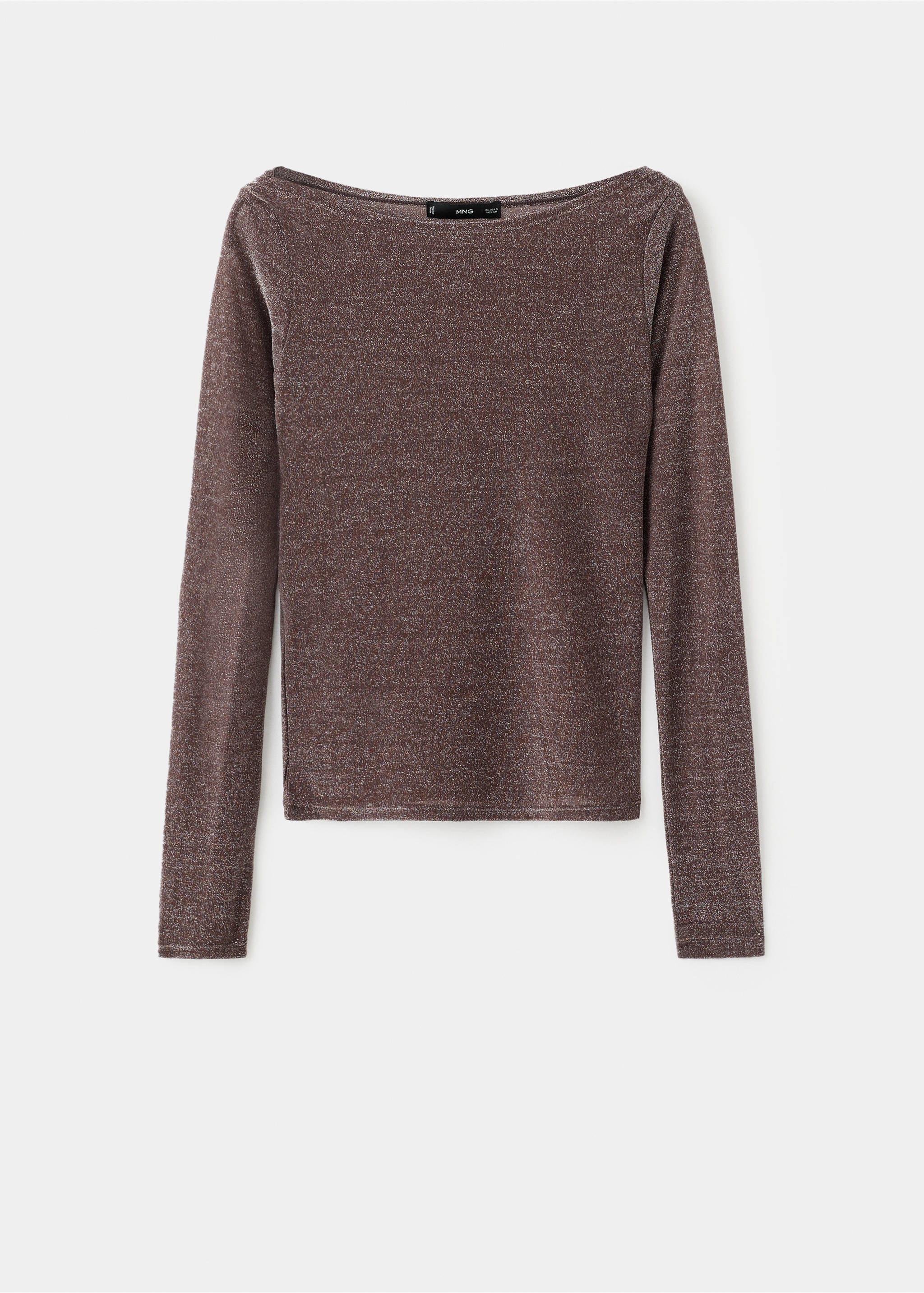 Sparkly boat-neck top - Article without model, Burgundy. Ref: 17049108-00.