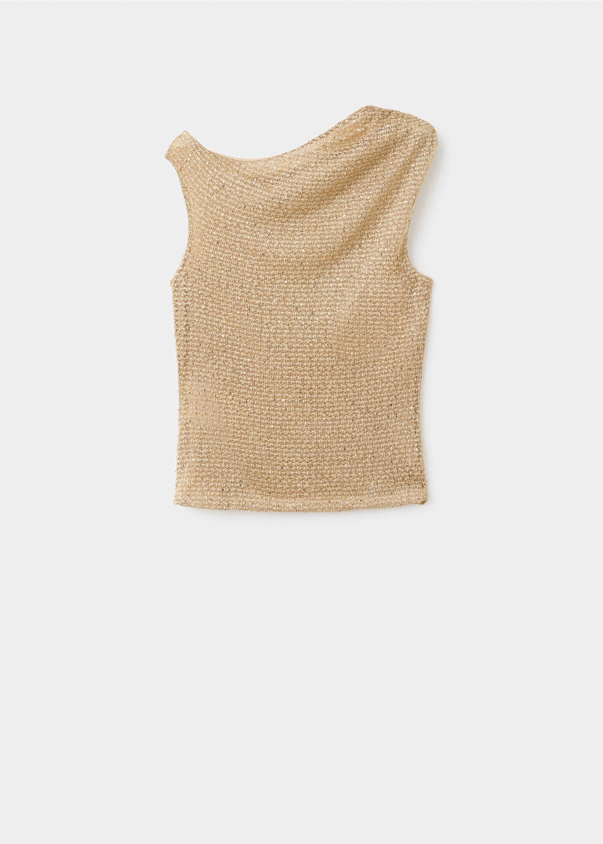 Asymmetric sequin top - Article without model, Gold. Ref: 17049109-00.