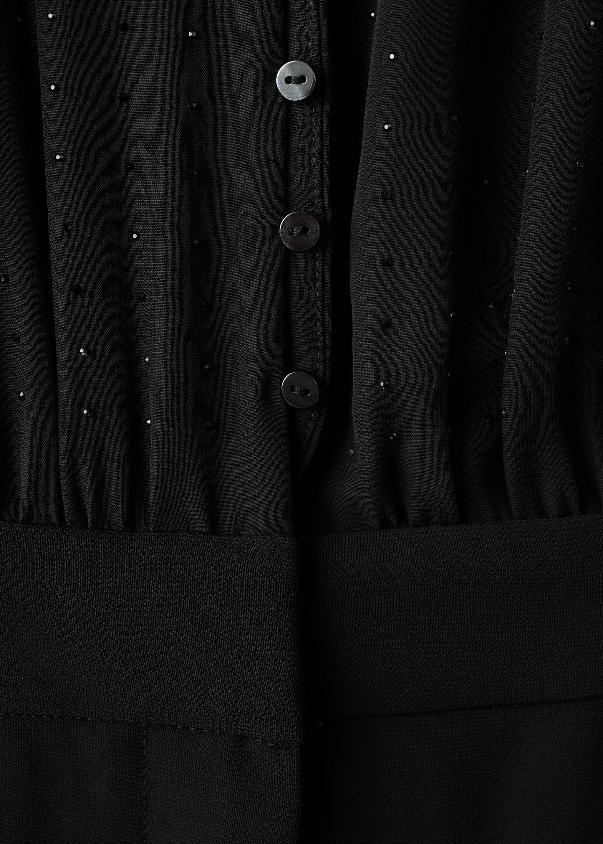 Combined jumpsuit with scarf and rhinestones - Details of the article 0