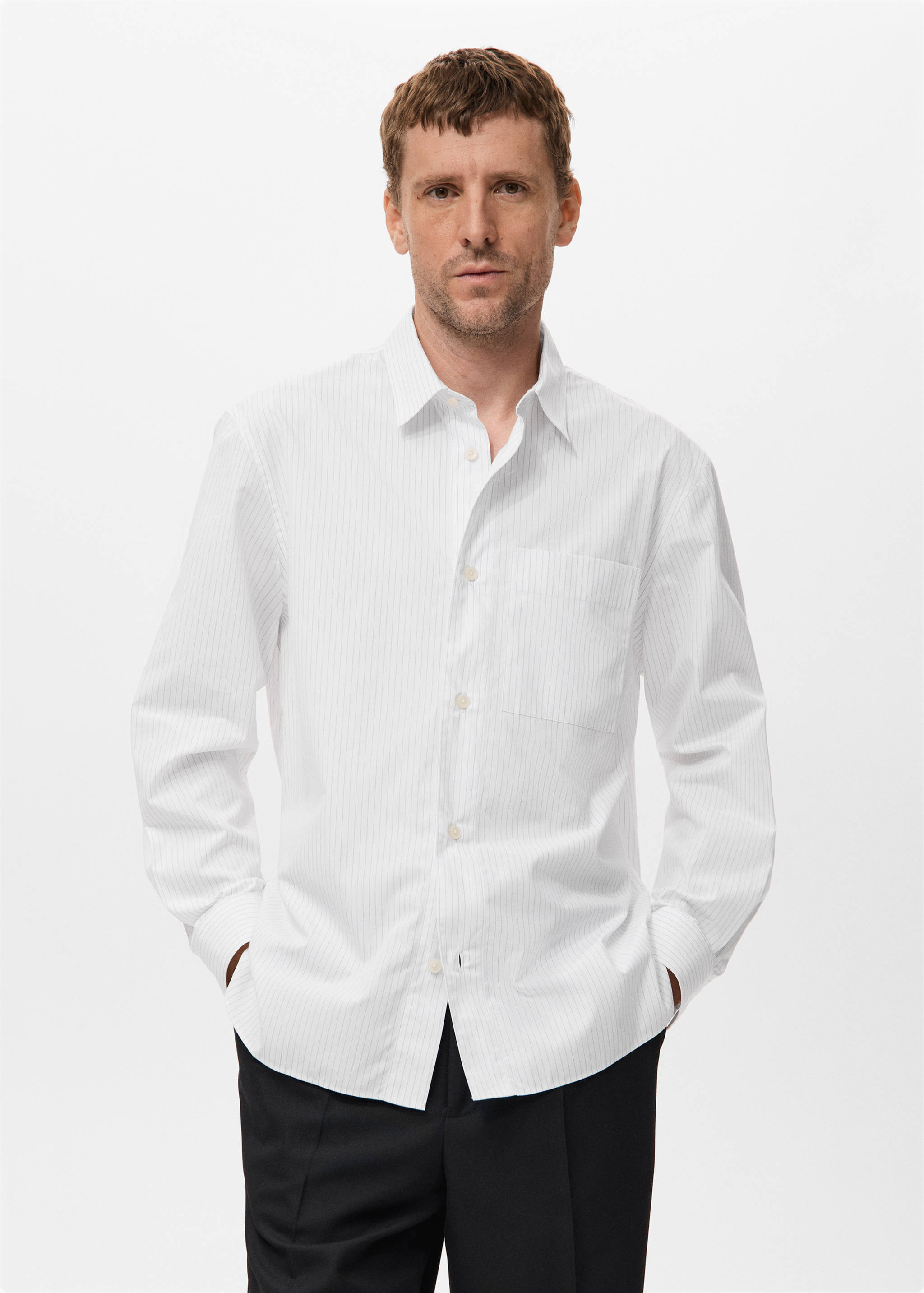 100% cotton striped relaxed-fit shirt - Medium plane