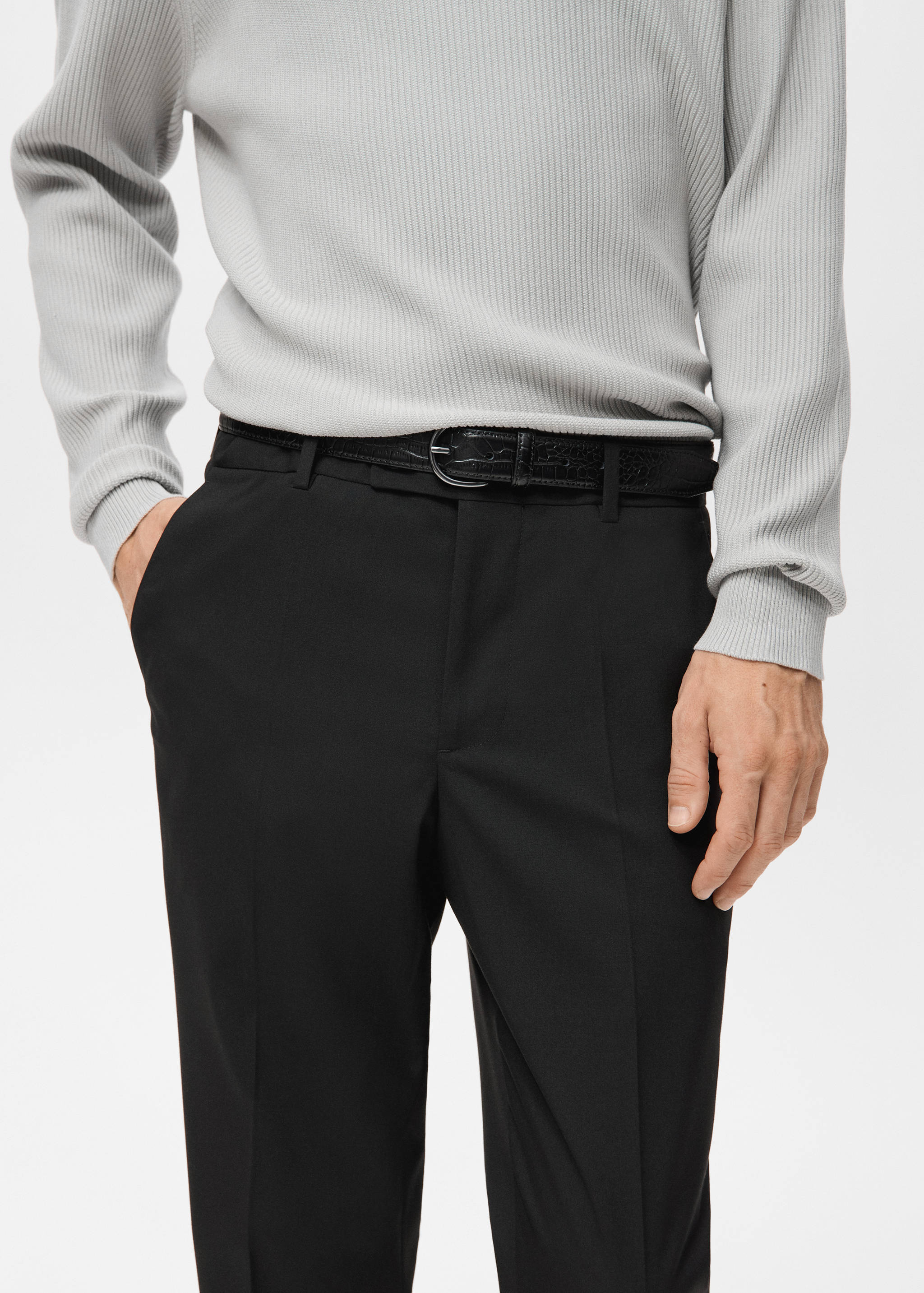 Straight-fit suit trousers - Details of the article 1