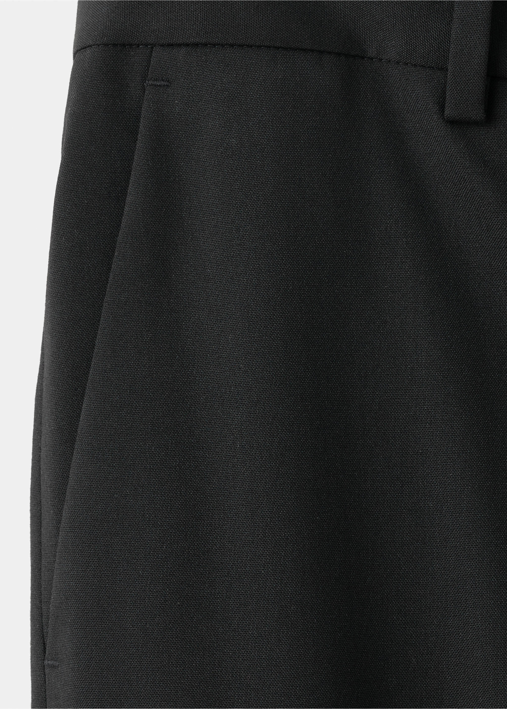 Straight-fit suit trousers - Details of the article 0, Black. Ref: 17049605-00.