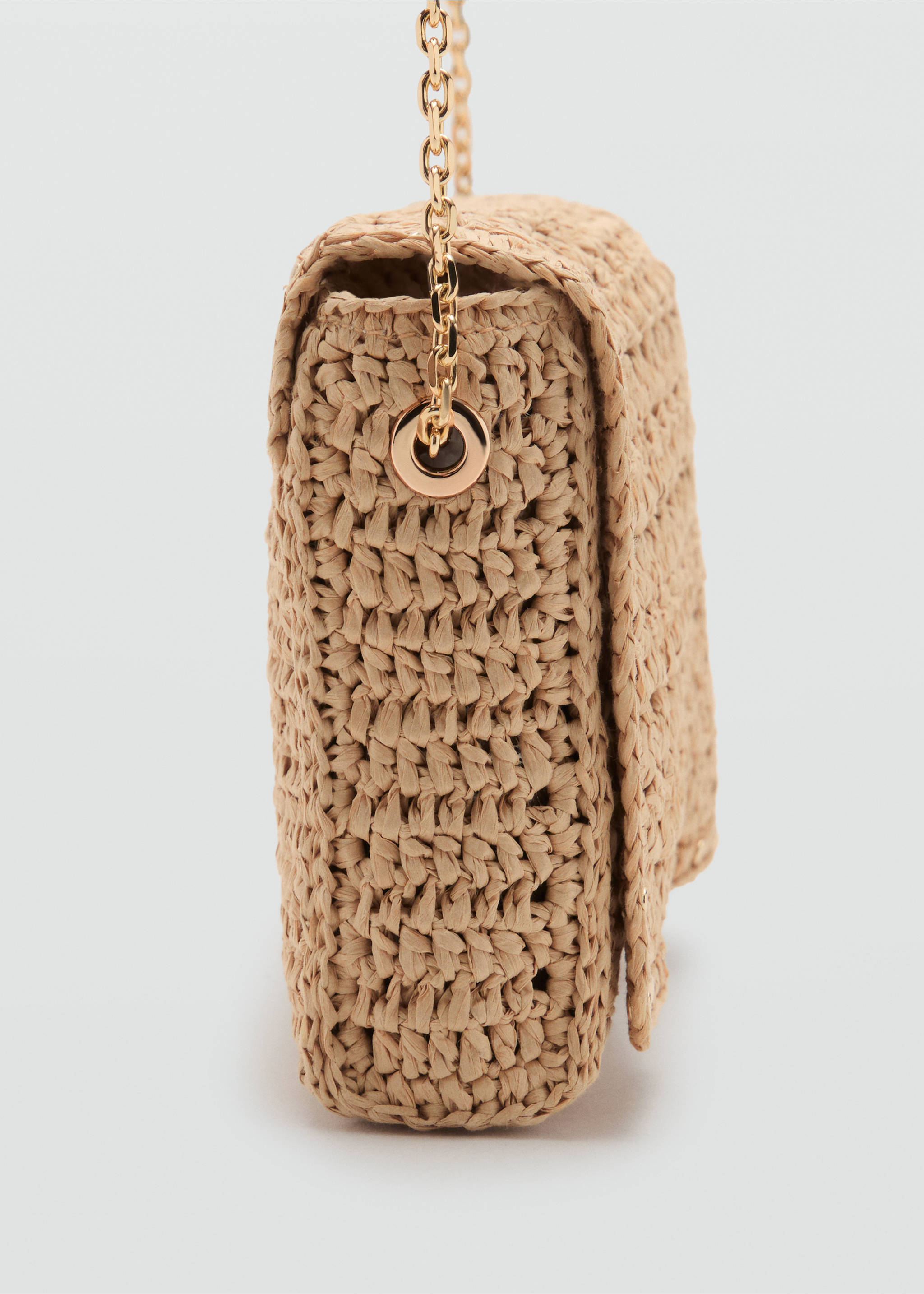 Sac bandoulière fibre naturelle à clous - Détail de l'article 1, Beige. Ref: 17051120-00.
