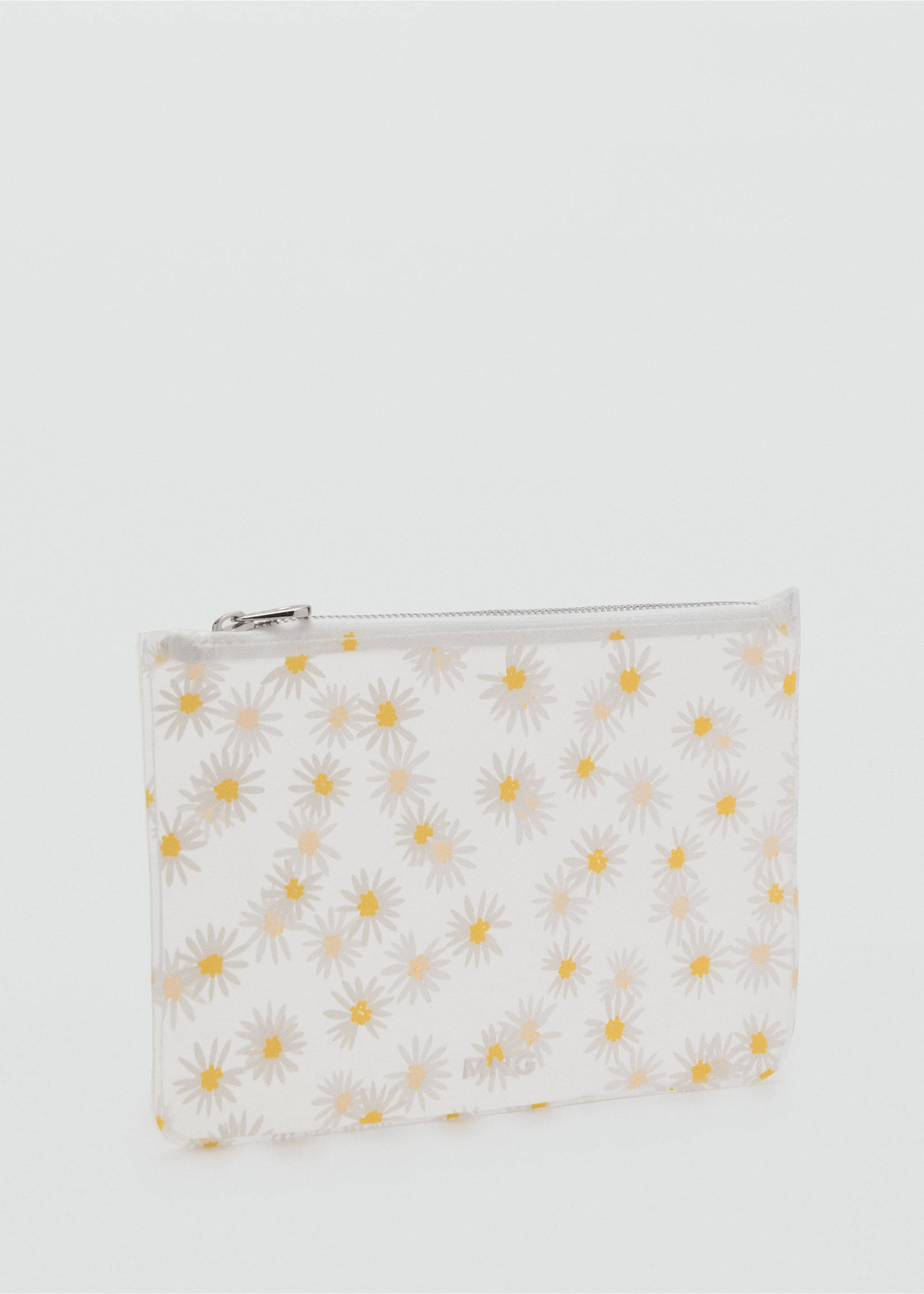 Mini vinyl flower toiletry bag - Medium plane, White. Ref: 17051124-00.