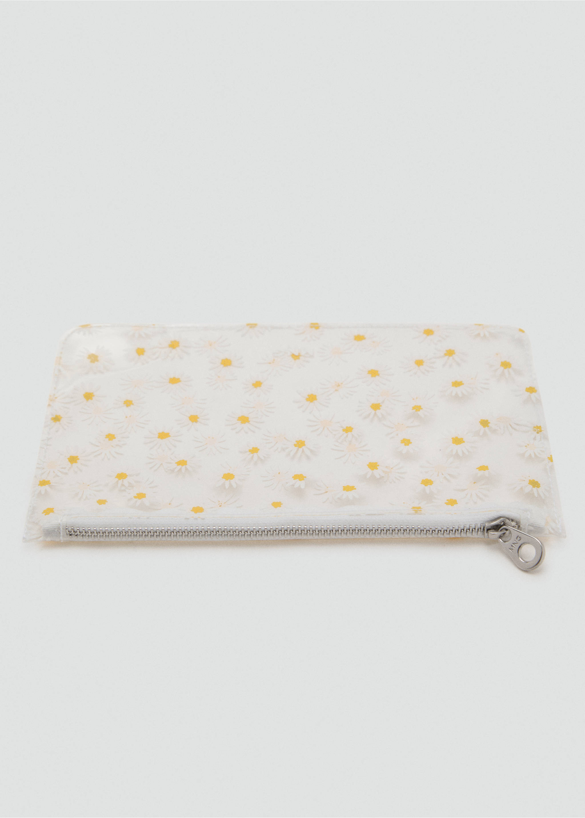 Mini vinyl flower toiletry bag - Details of the article 1, White. Ref: 17051124-00.