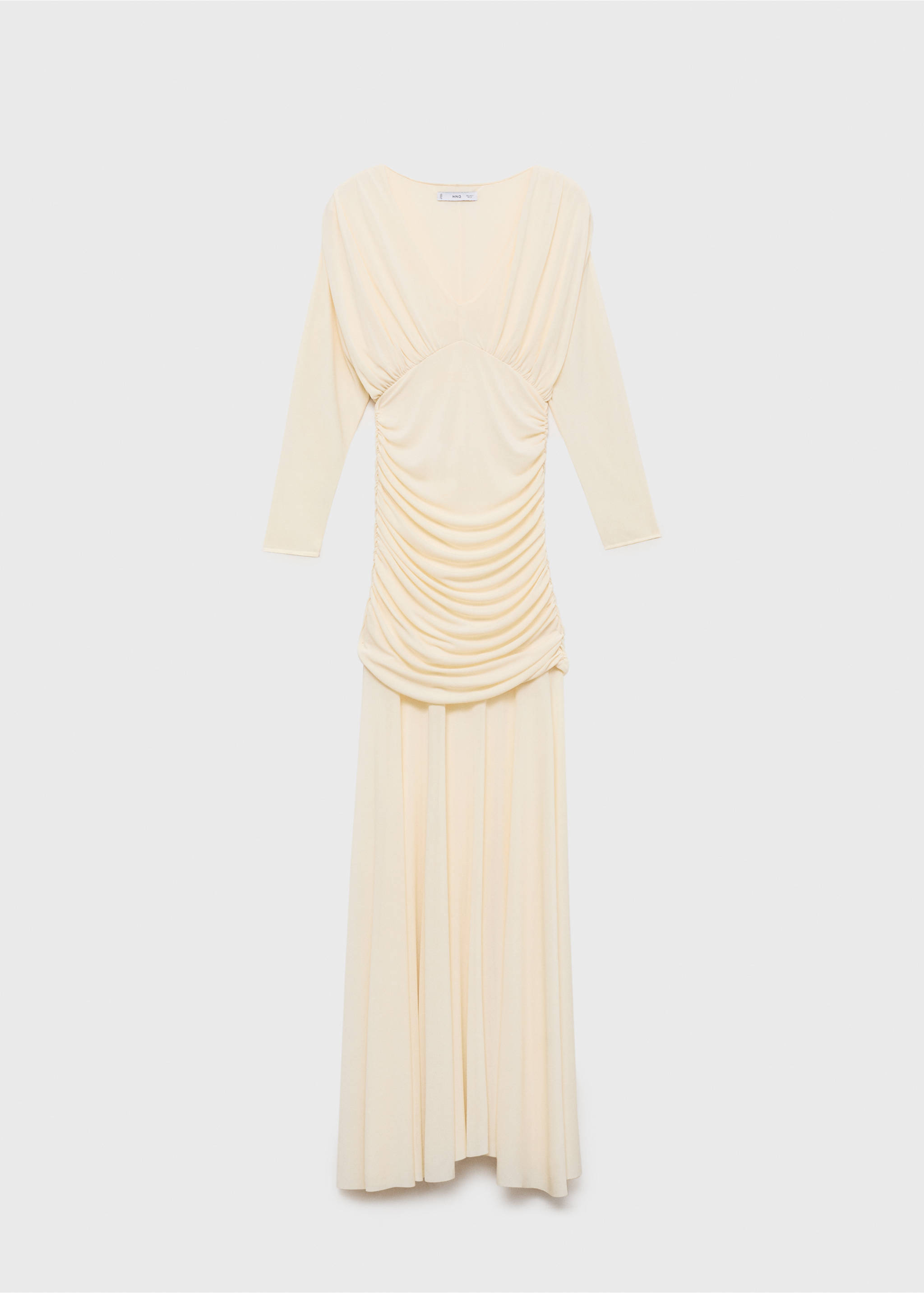 Long draped dress - Article without model, Ecru. Ref: 17051125-00.