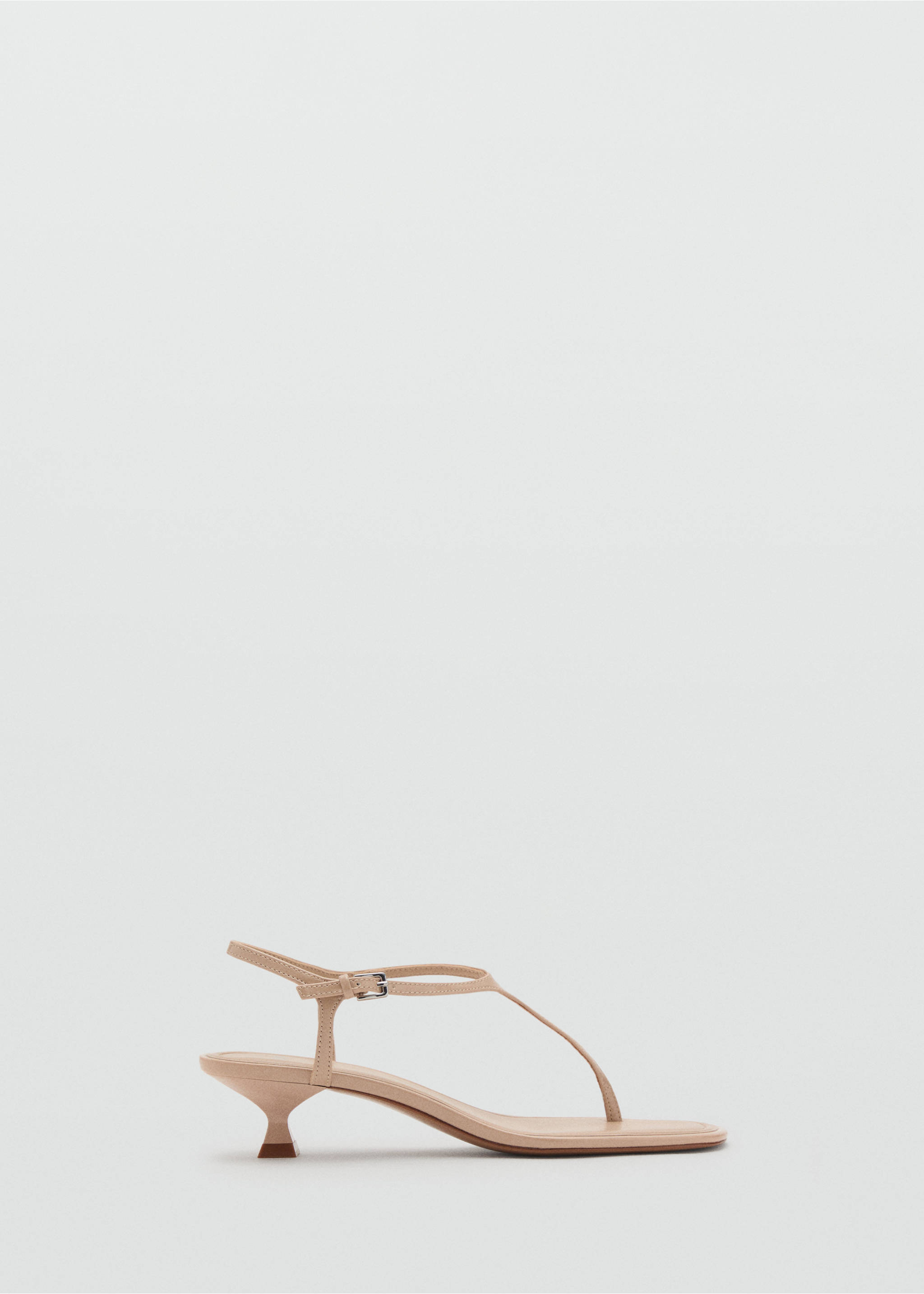 Kitten heel sandals with straps - Article without model, Medium Brown. Ref: 17051127-00.