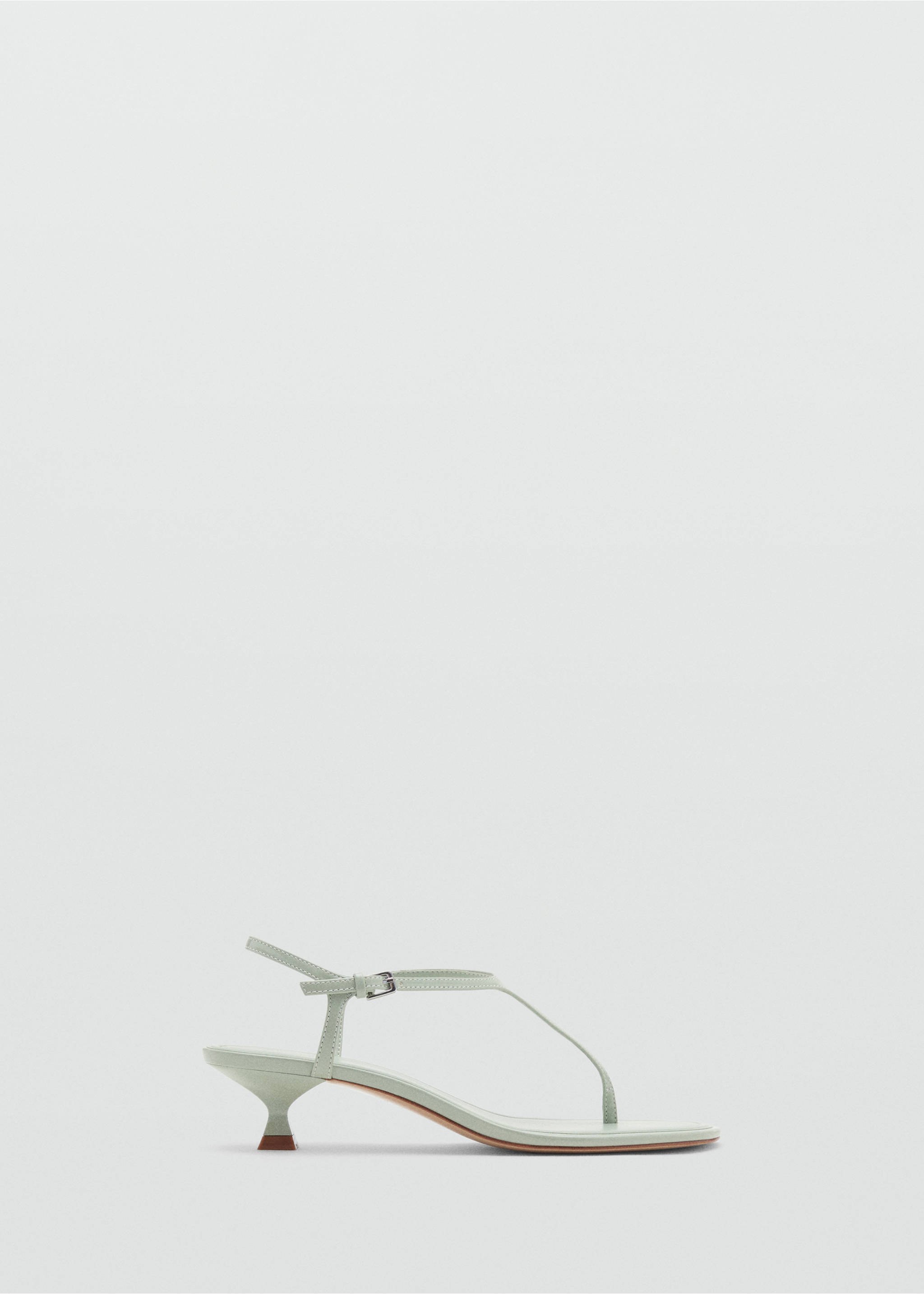 Kitten heel sandals with straps - Article without model, Pastel Green. Ref: 17051127-00.