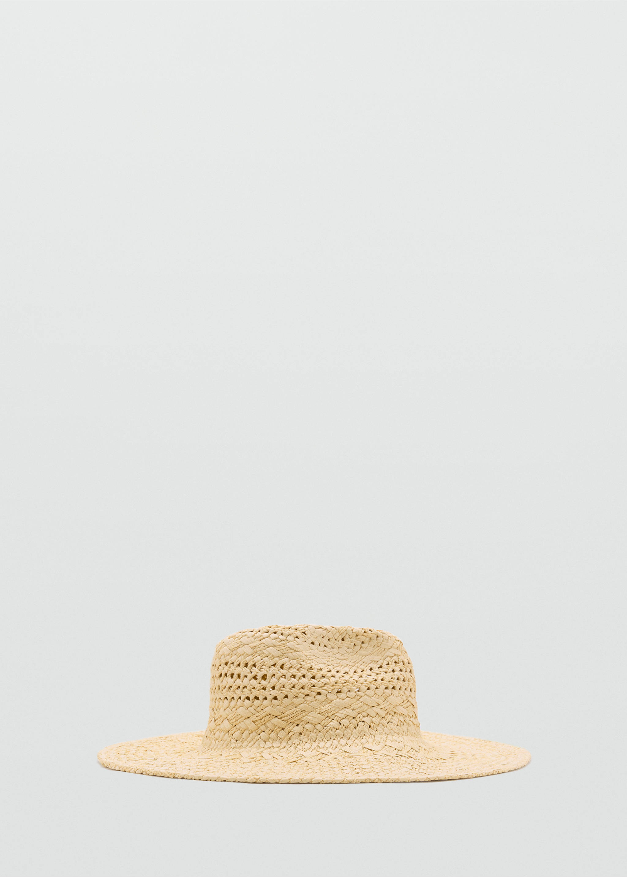 Natural fibre hat with openwork details - Article without model, Beige. Ref: 17051128-00.