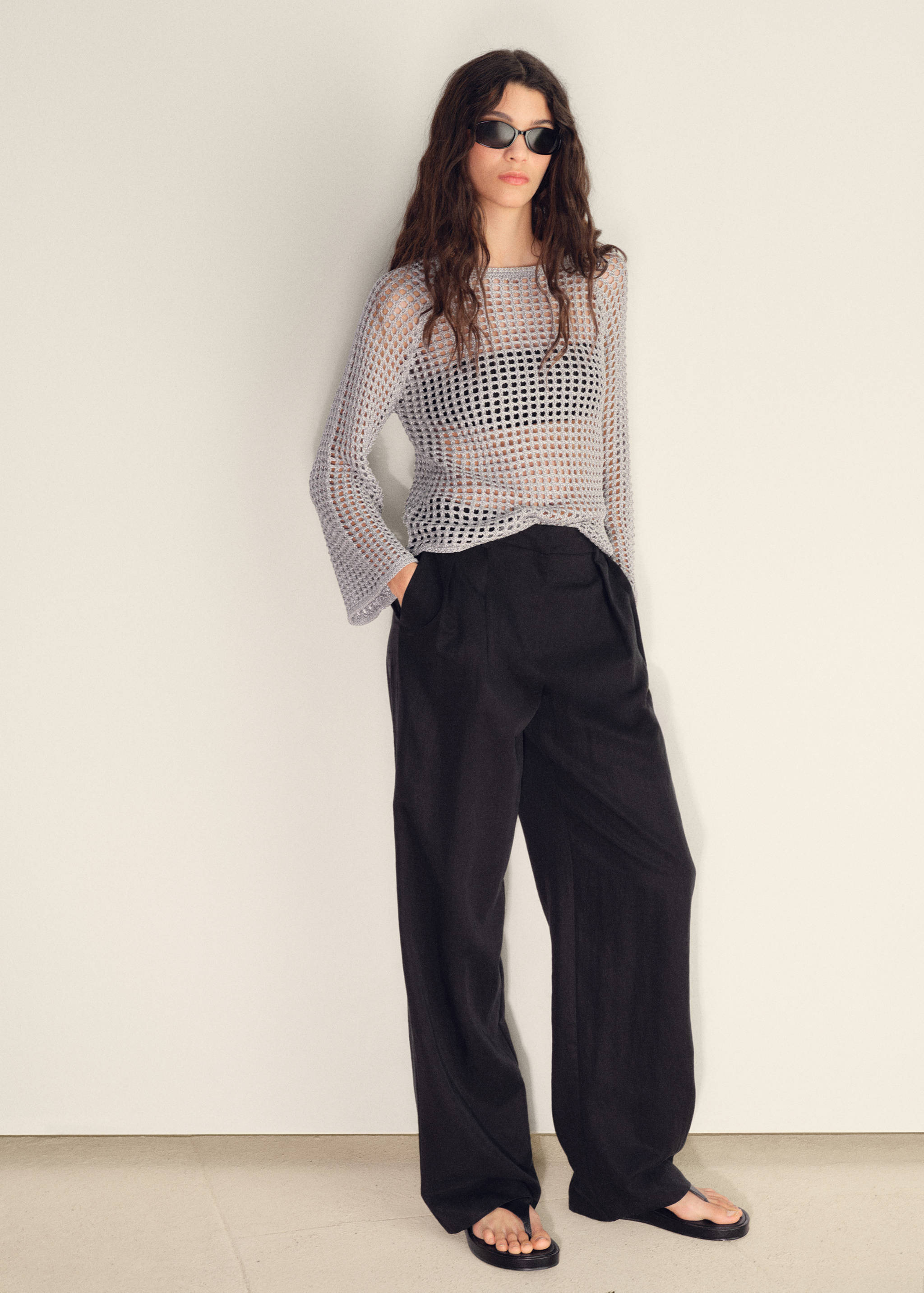 Crochet trui met lange mouwen - Overzichtstekening