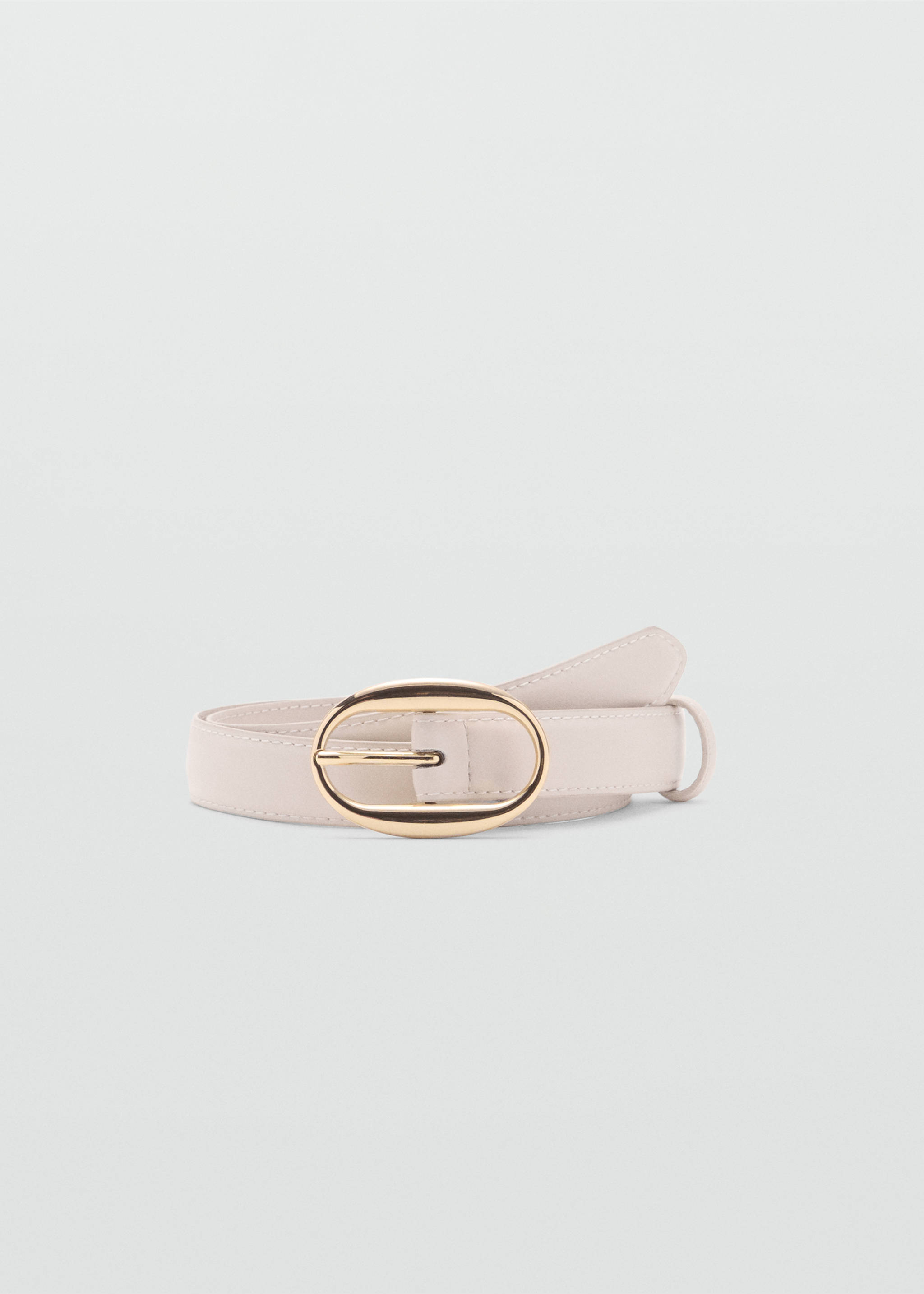 Oval buckle belt - Article without model, Ecru. Ref: 17051136-00.