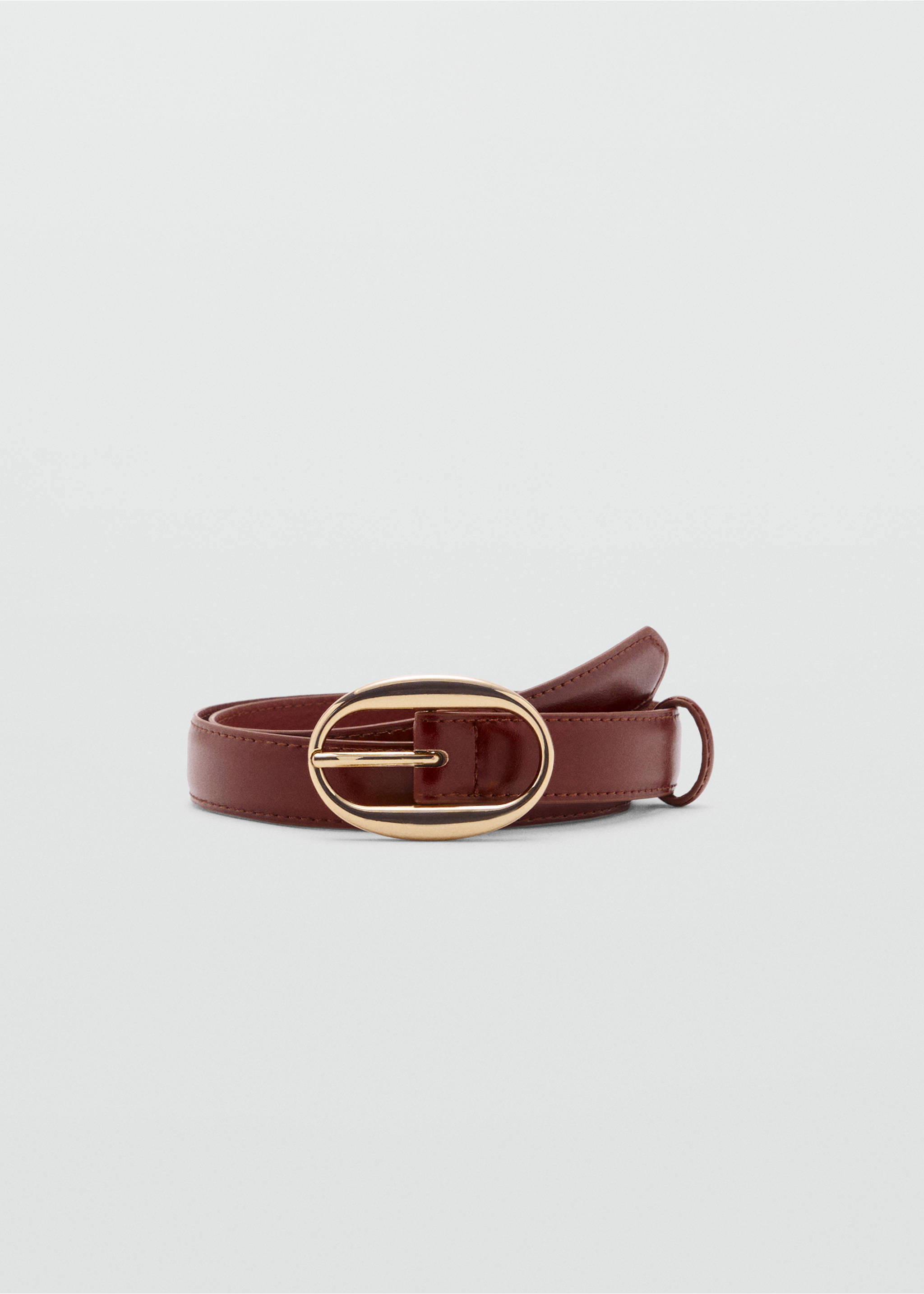 Cinto com fivela oval - Artigo sem modelo, Castanho. Ref: 17051136-00.