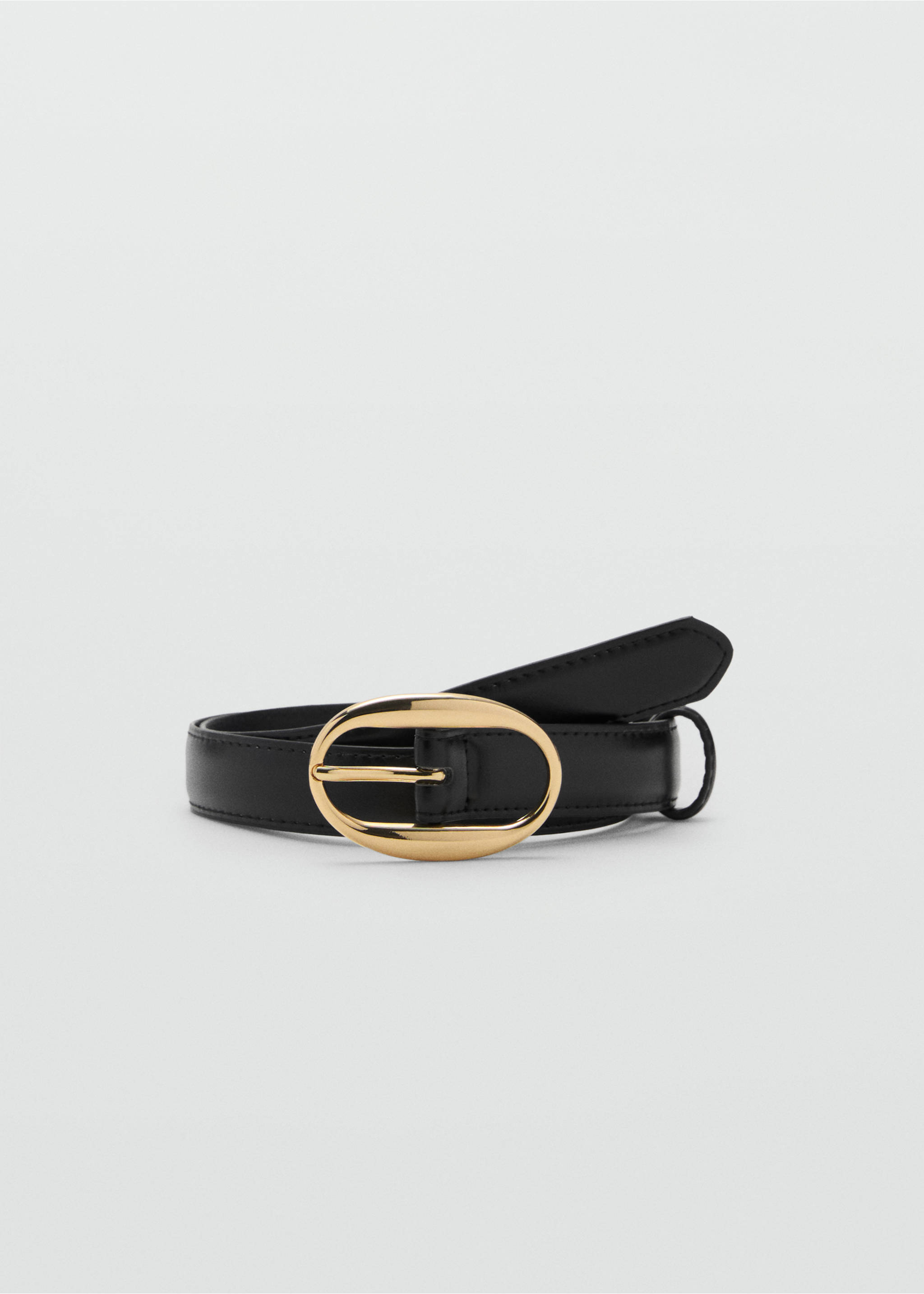 Cinto com fivela oval - Artigo sem modelo, Preto. Ref: 17051136-00.