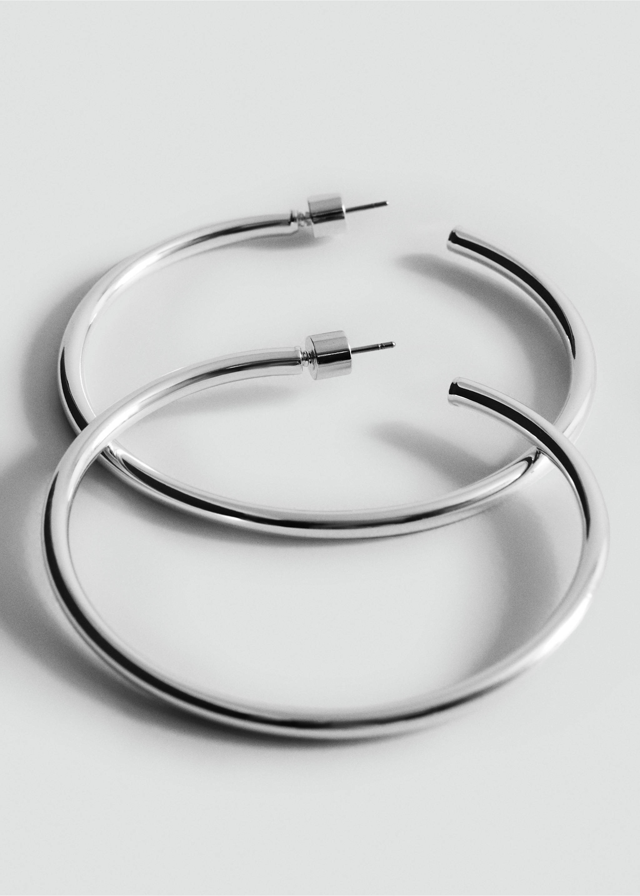 Hoop earrings - Medium plane, Silver. Ref: 17051137-00.