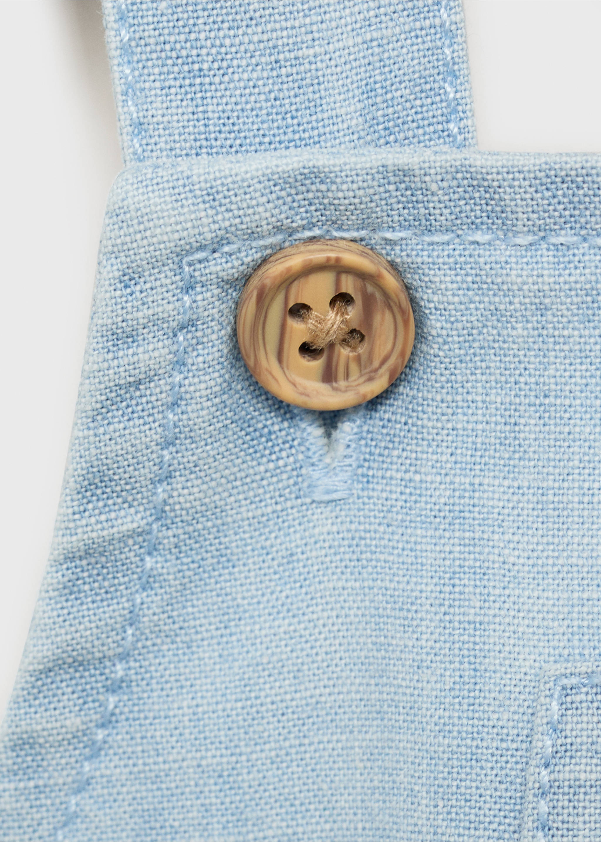 Short denim romper - Details of the article 8, Light Blue. Ref: 17051141-00.