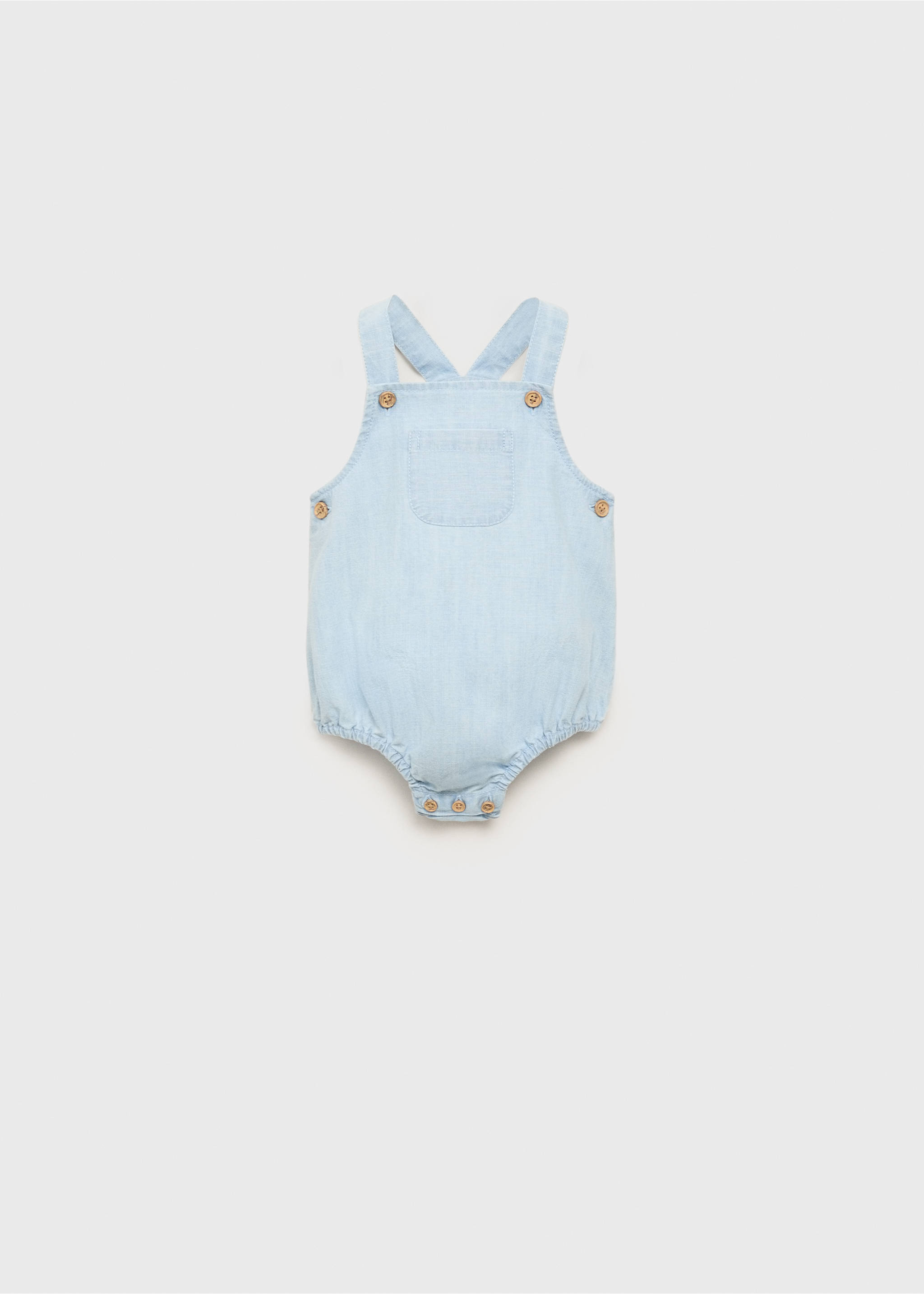 Short denim romper - Article without model, Light Blue. Ref: 17051141-00.