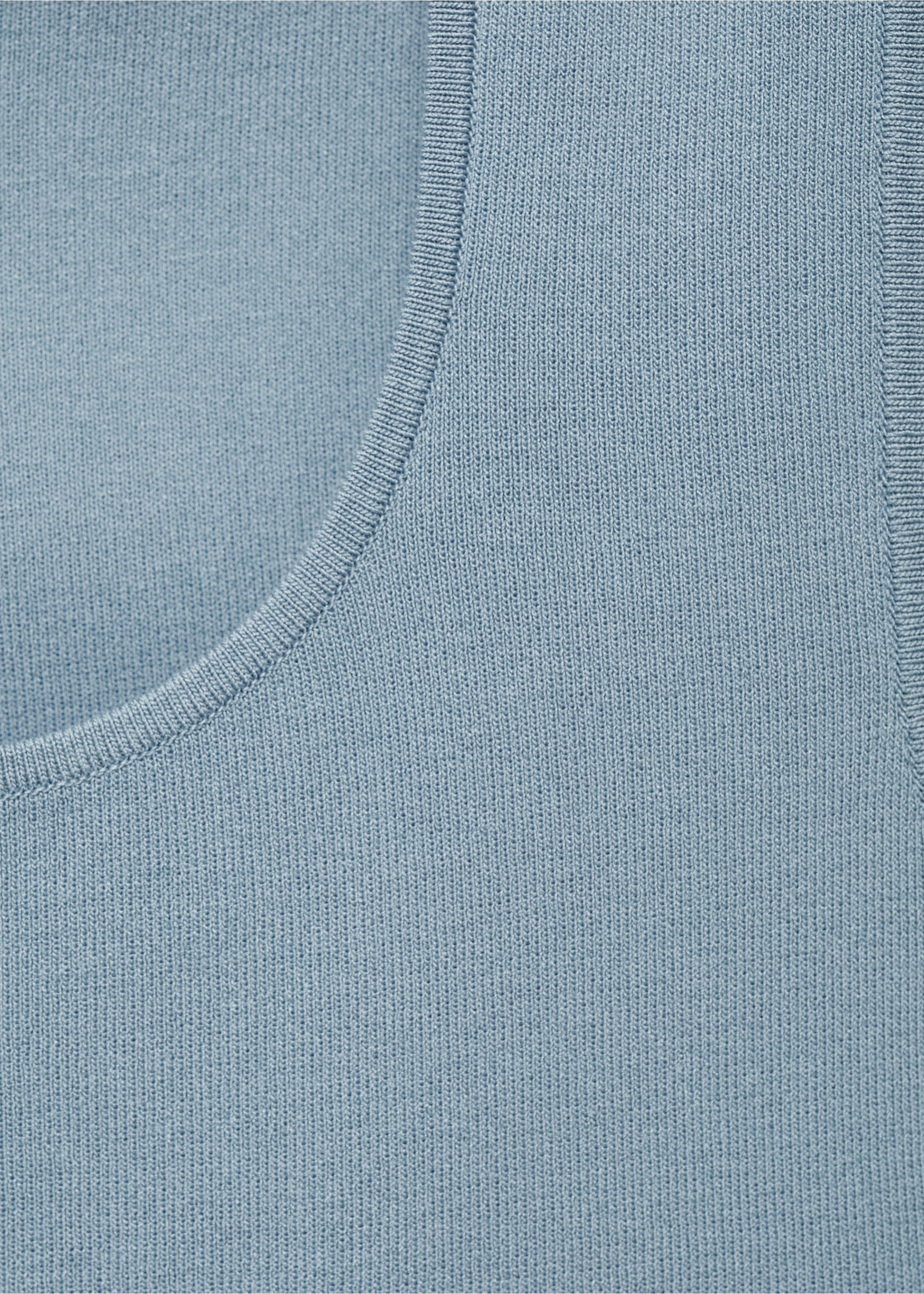Haut décolleté court en maille - Détail de l'article 8, Bleu. Ref: 17051143-00.