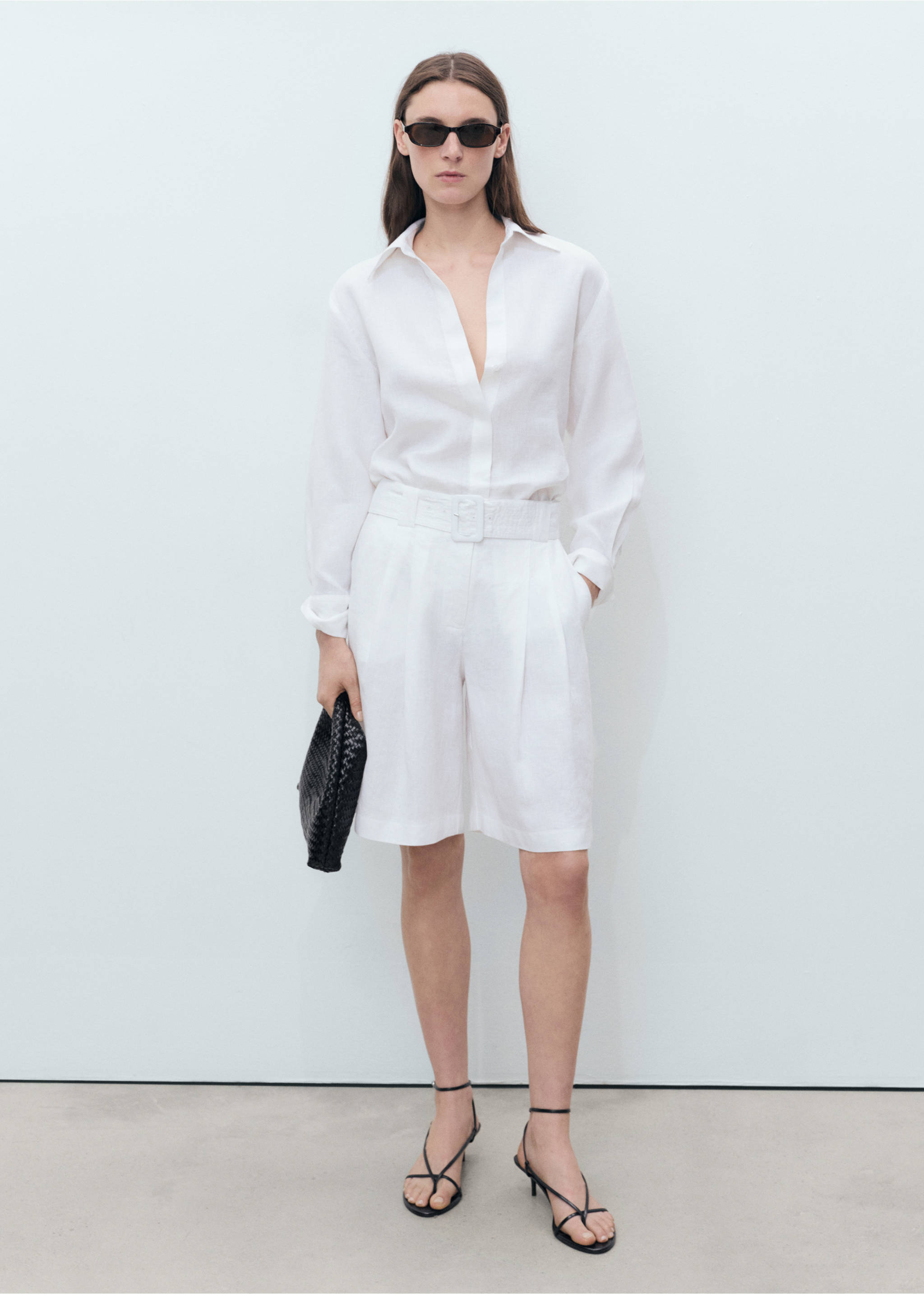 Linen oversized shirt - General plane, White. Ref: 17051145-00.