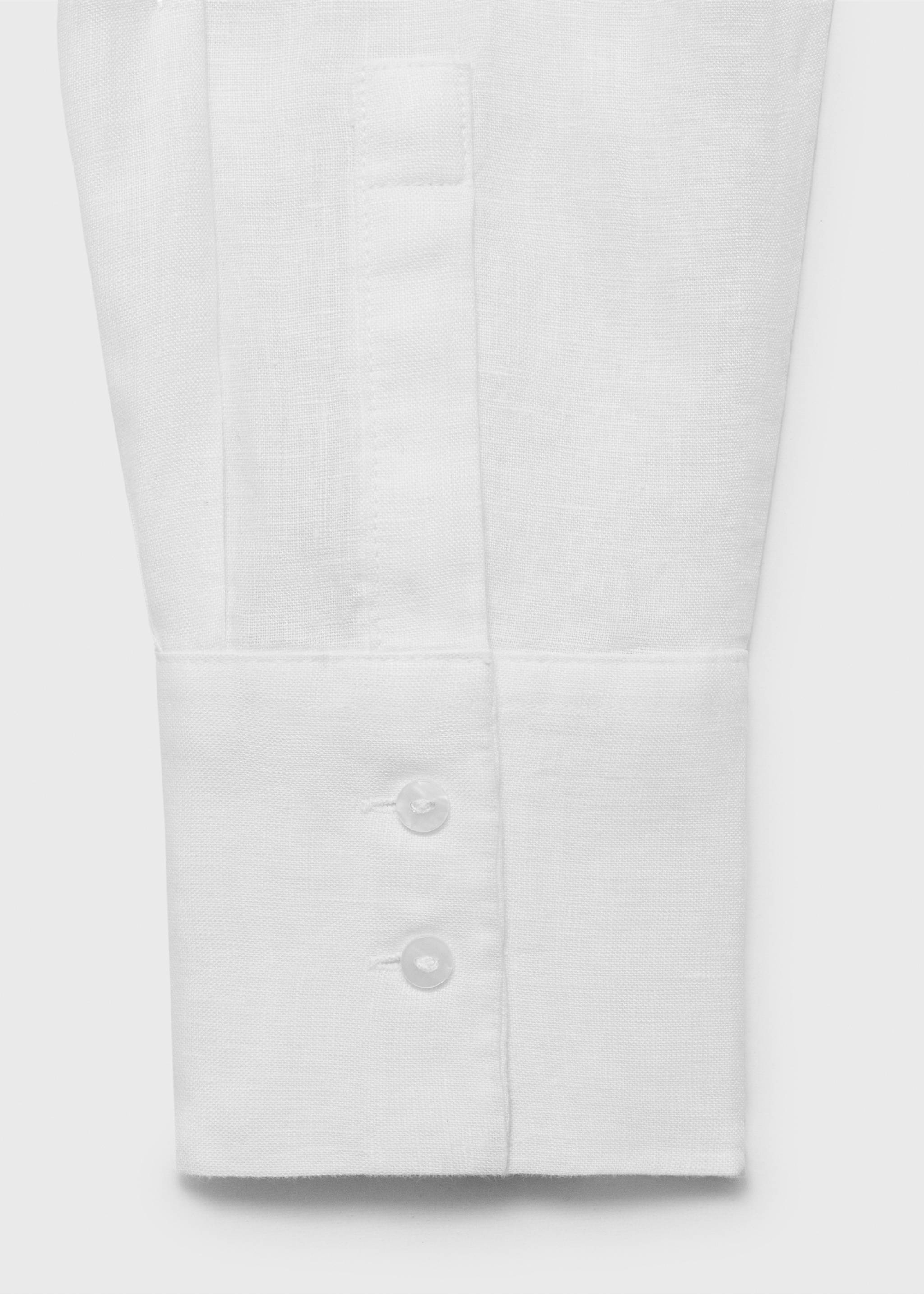 Linen oversized shirt - Details of the article 0, White. Ref: 17051145-00.