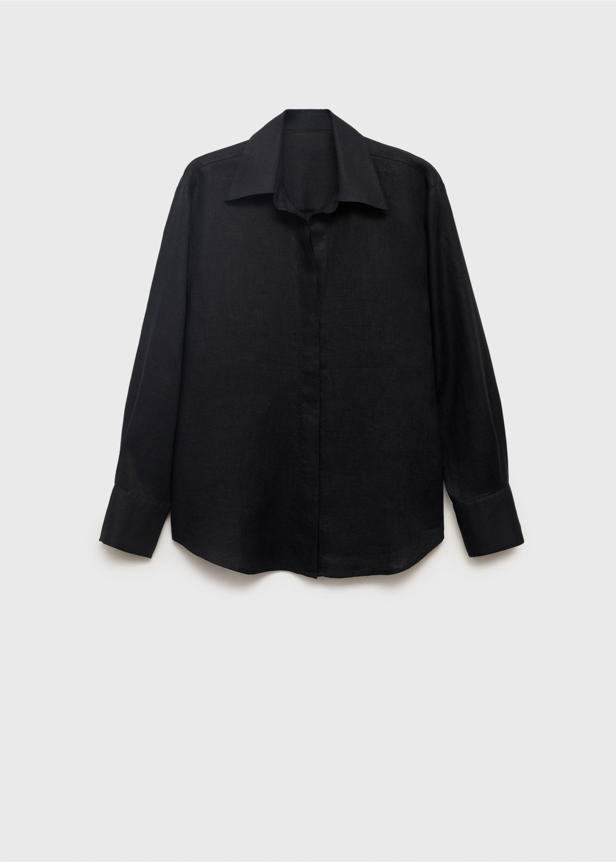 Oversized-Leinenhemd - Artikel ohne Model, Schwarz. Ref: 17051145-00.