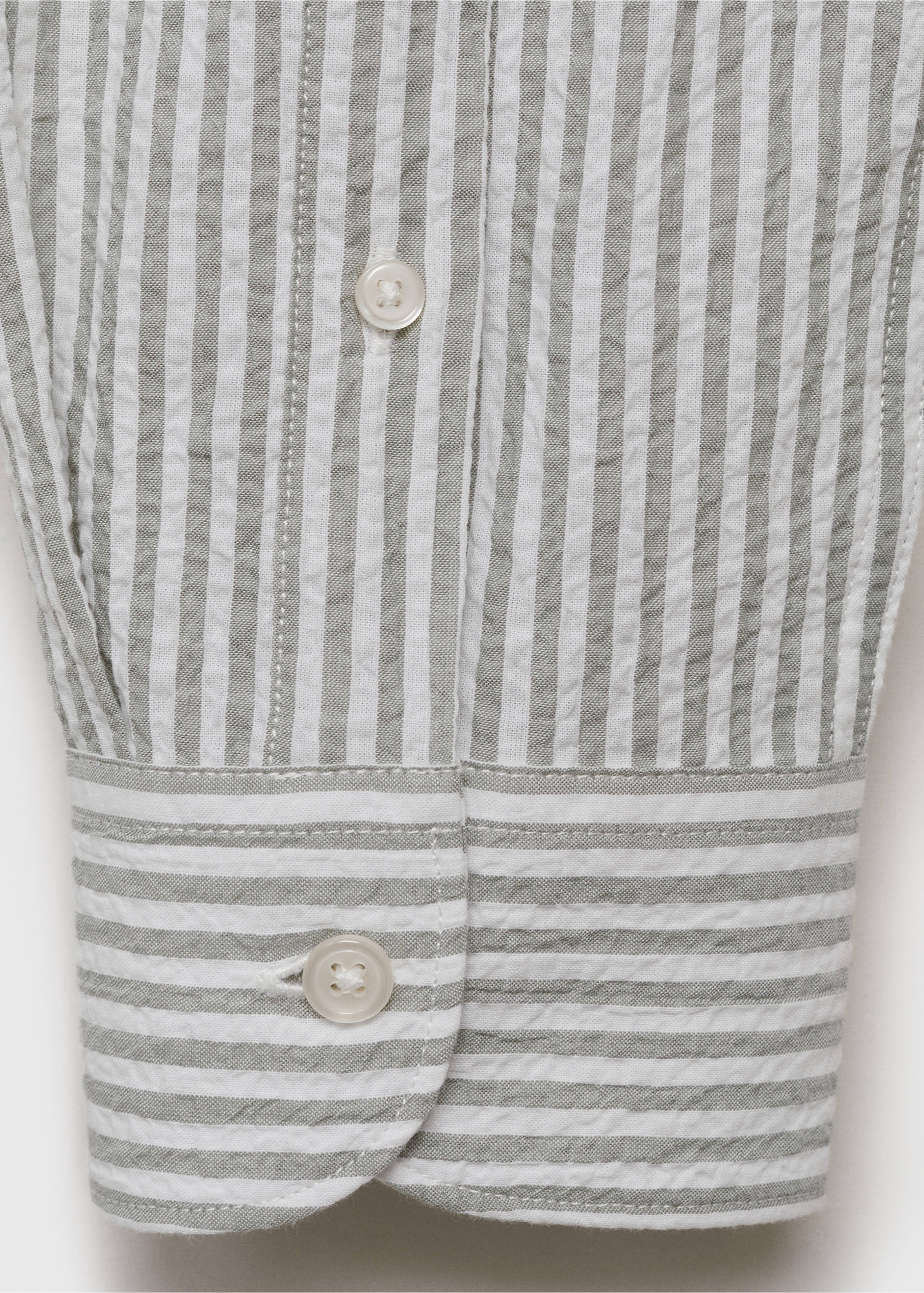 Regular-fit stripe-textured shirt - Details of the article 0, Dark Green. Ref: 17051147-00.