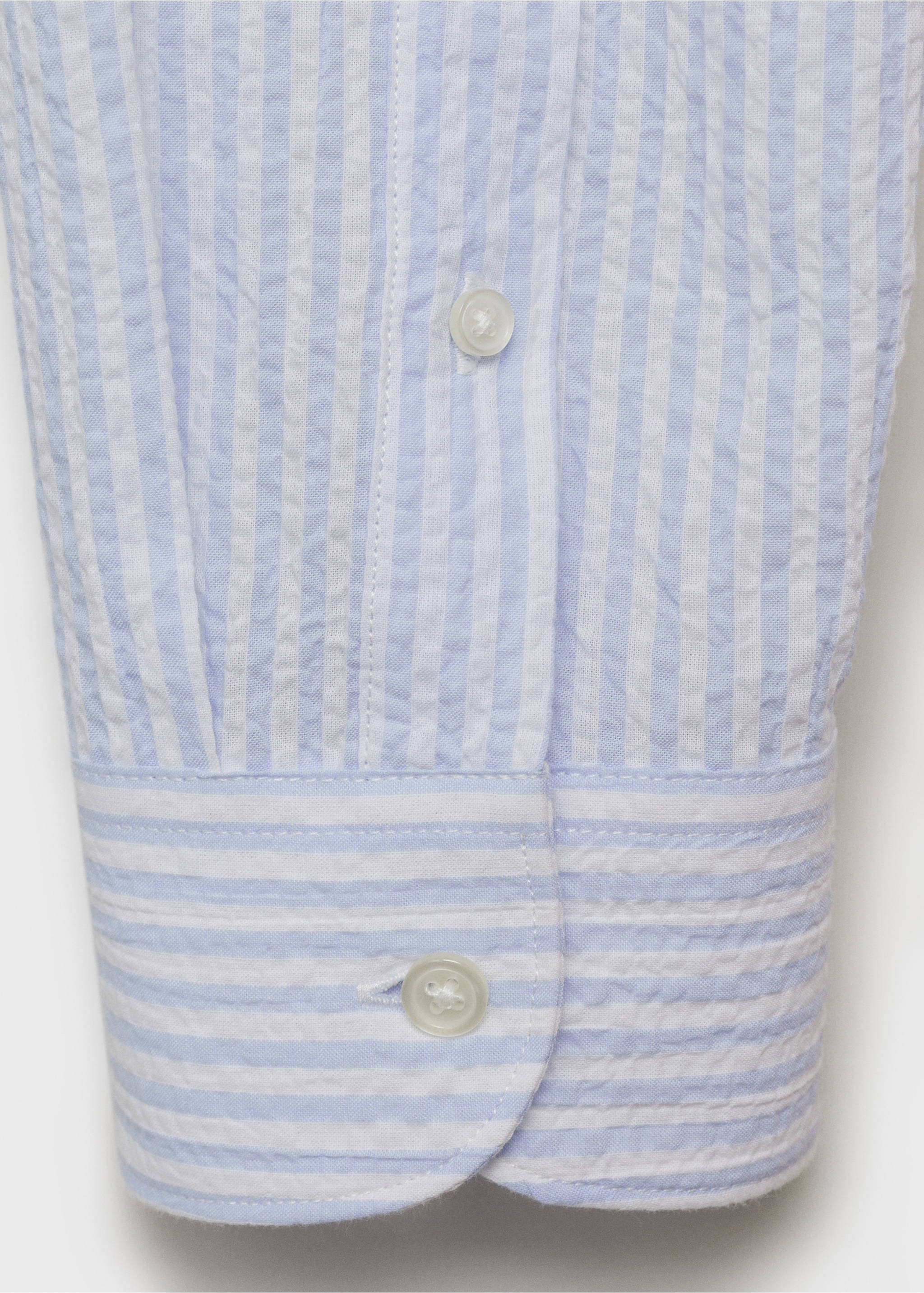 Regular-fit stripe-textured shirt - Details of the article 0, Sky Blue. Ref: 17051147-00.