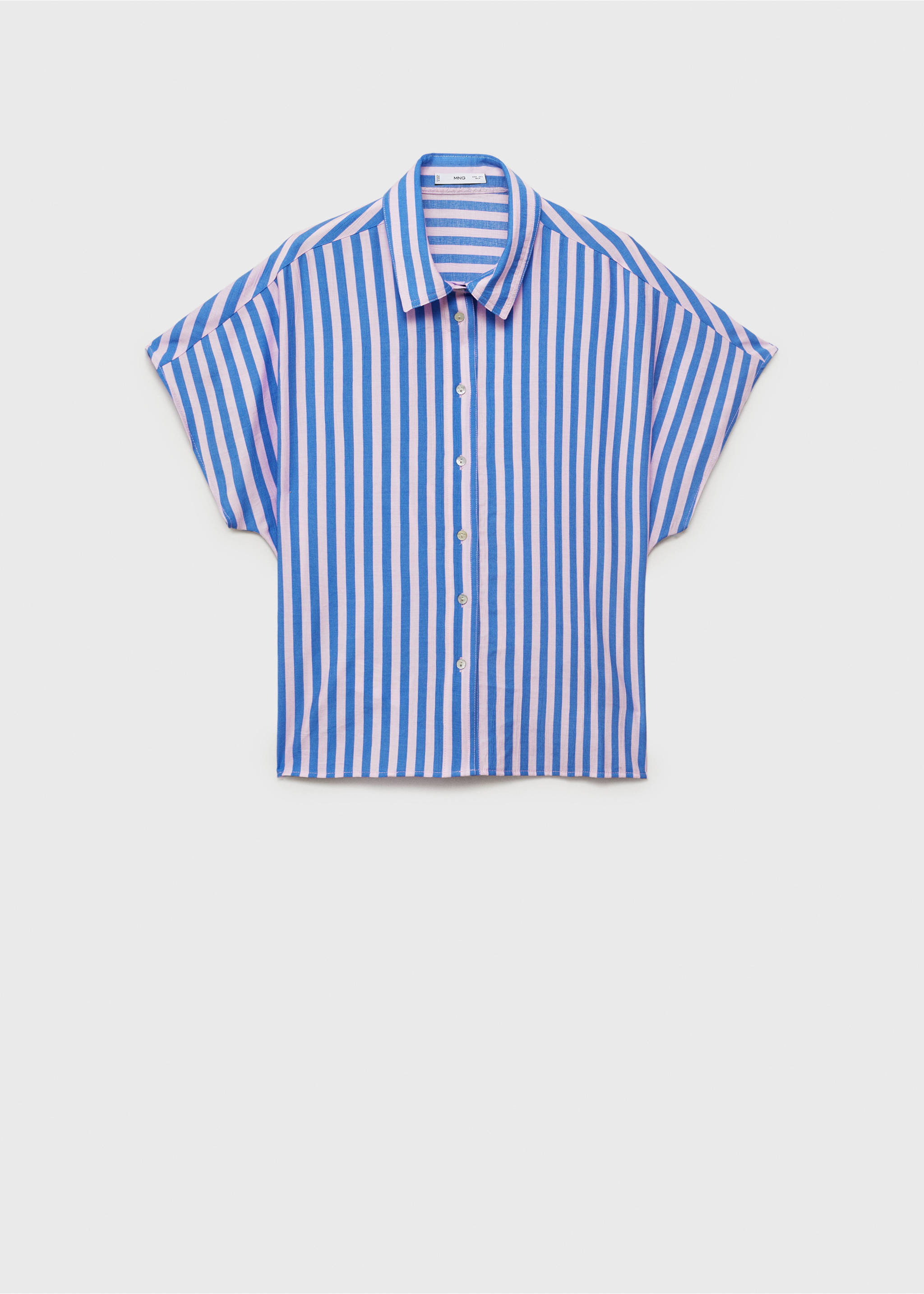 Short sleeve striped shirt - Article without model, Blue. Ref: 17051154-00.