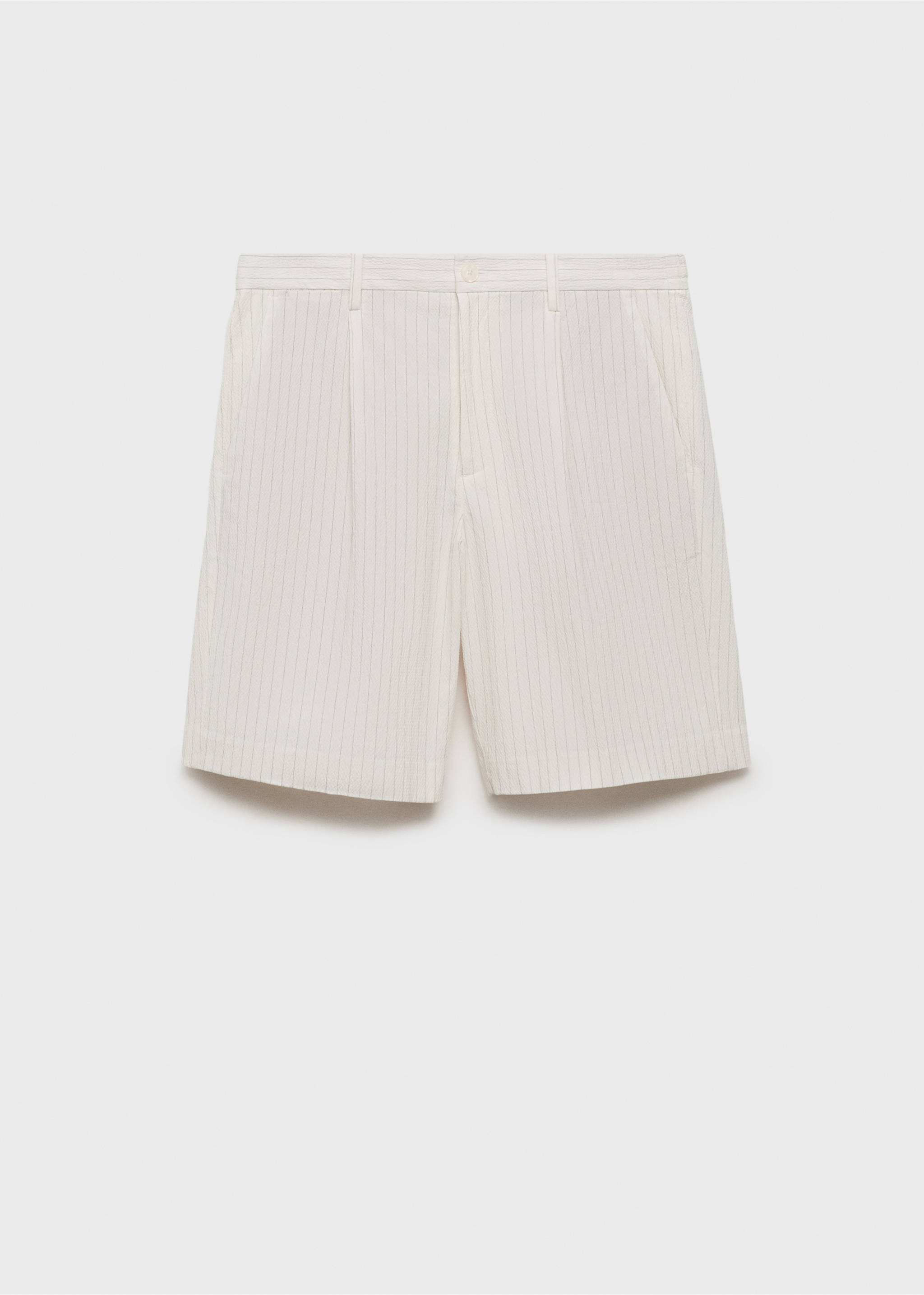 Bermuda slim-fit chino coton - Article sans modèle, Blanc cassé. Ref: 17051162-00.