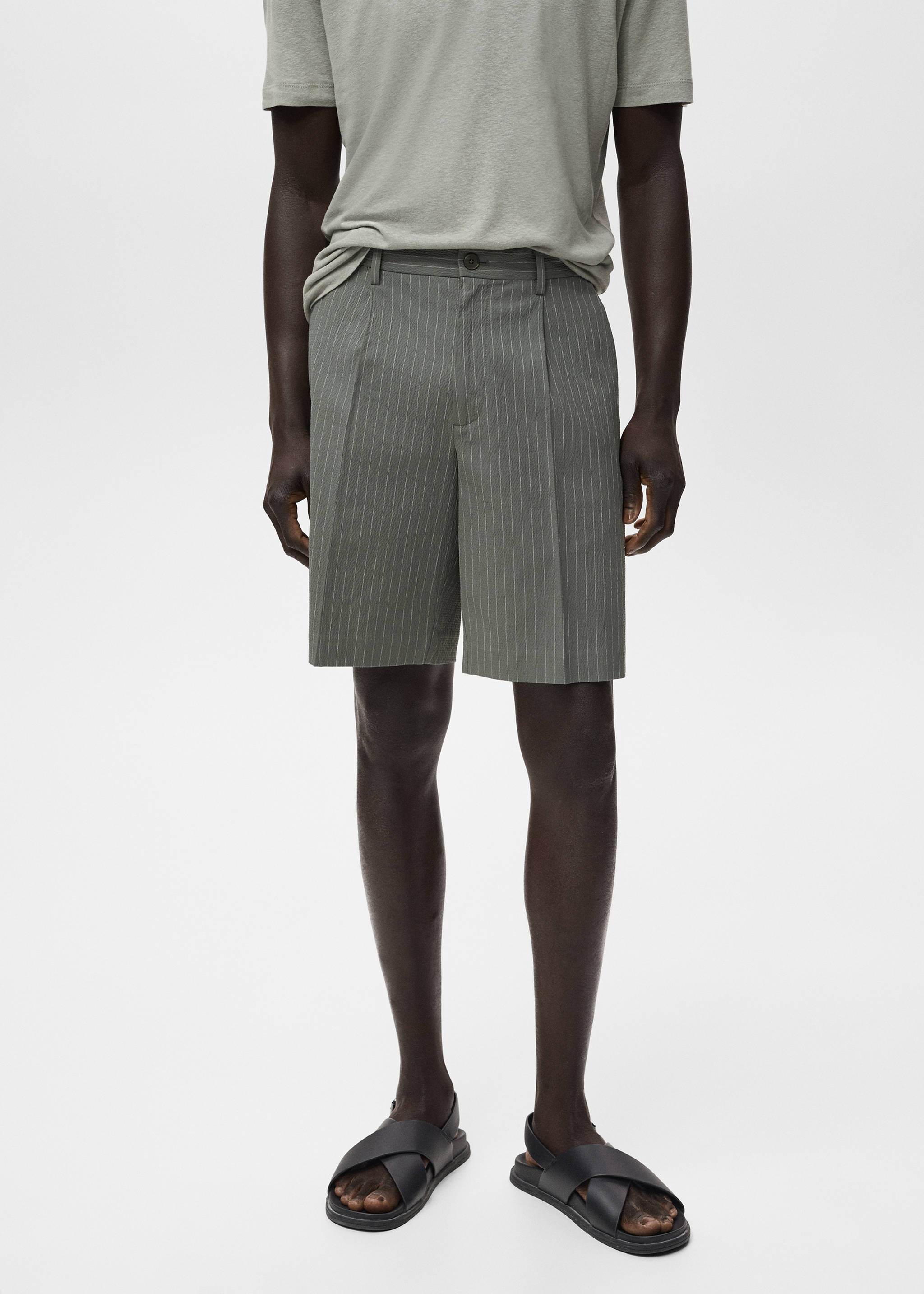 Slim-fit chino cotton bermuda shorts - Medium plane
