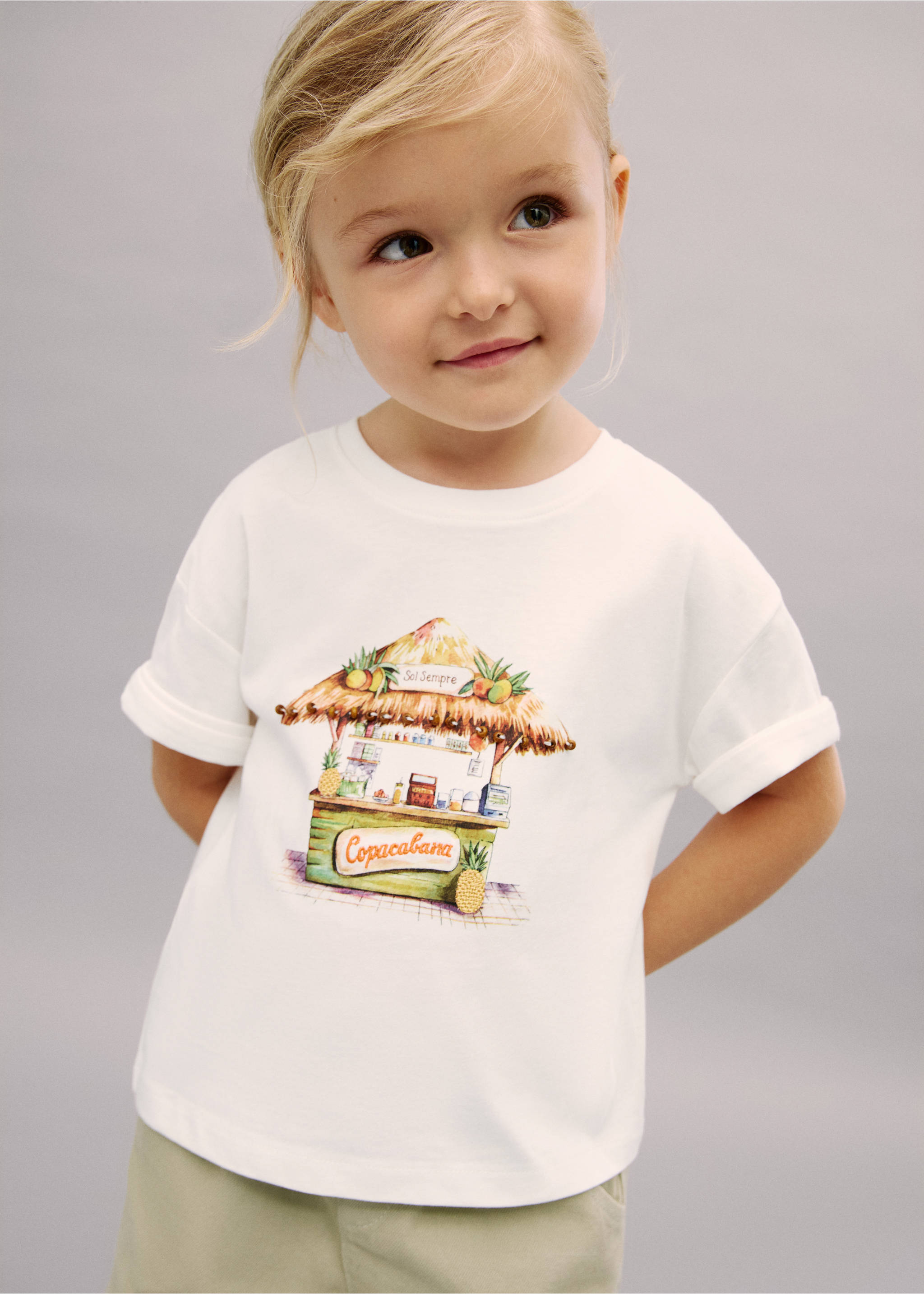 Tropical print T-shirt - Medium plane, Off White. Ref: 17051166-00.