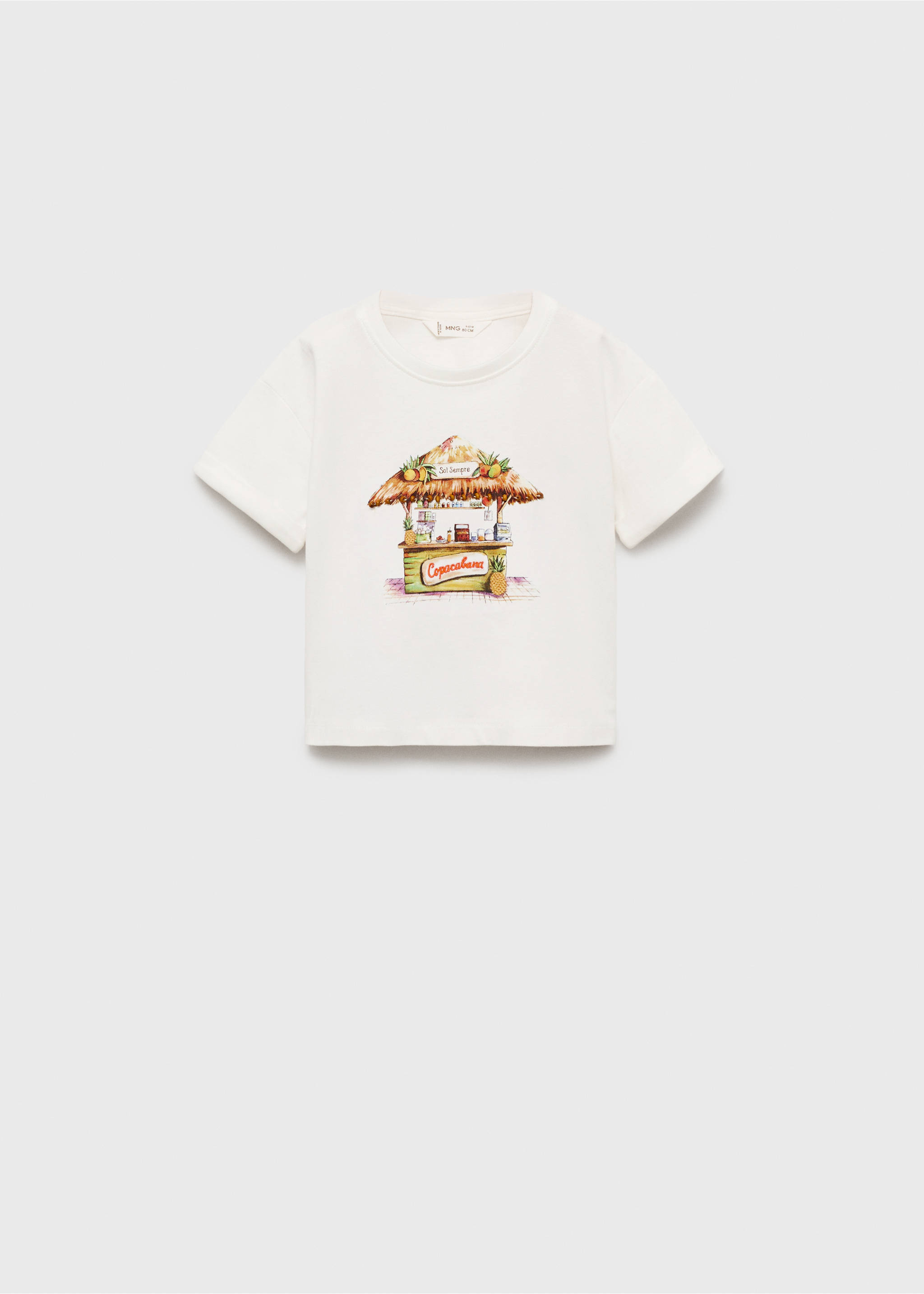 Tropical print T-shirt - Article without model, Off White. Ref: 17051166-00.
