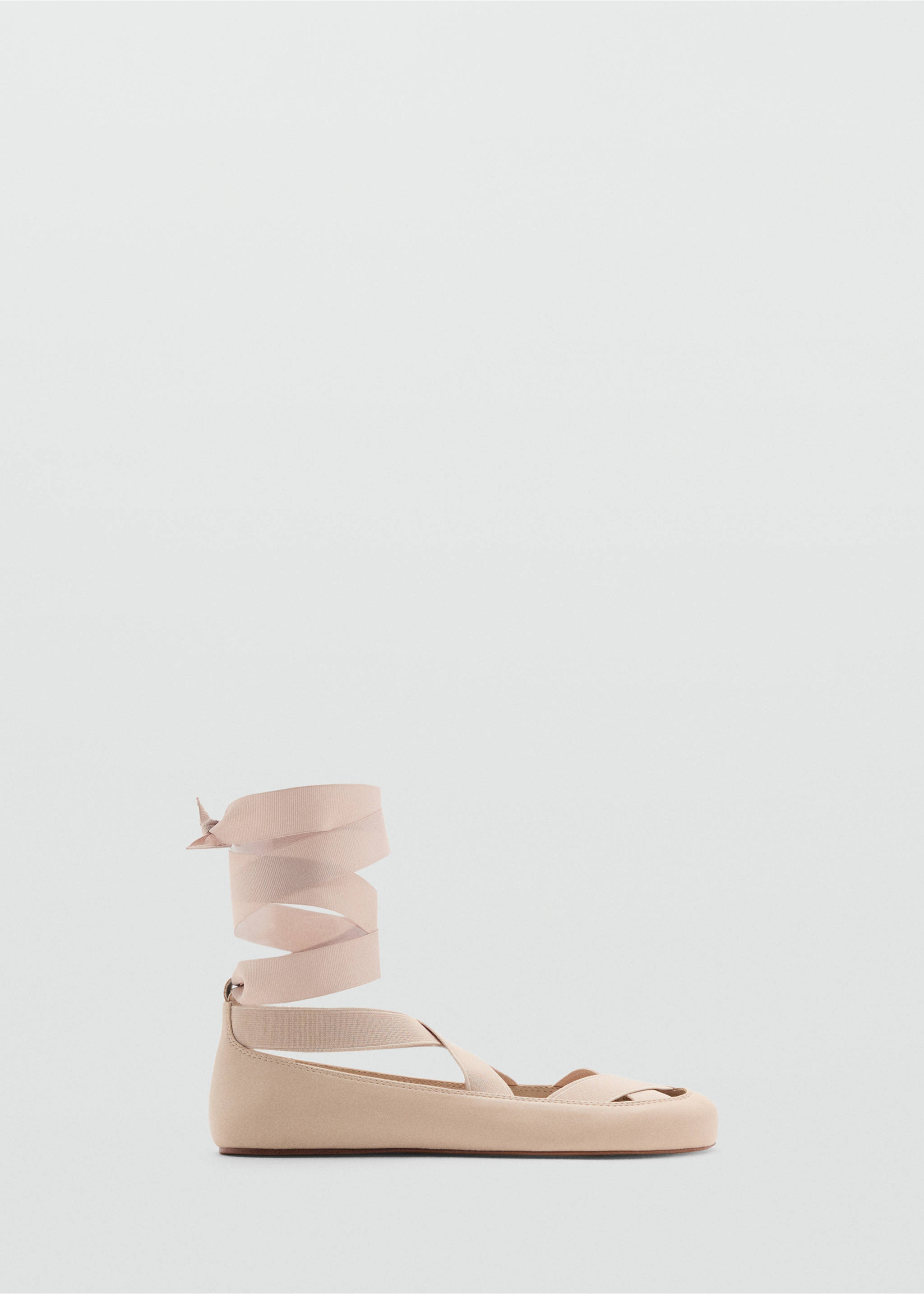 Criss-cross strap ballet flats - Article without model, Ecru. Ref: 17051170-00.