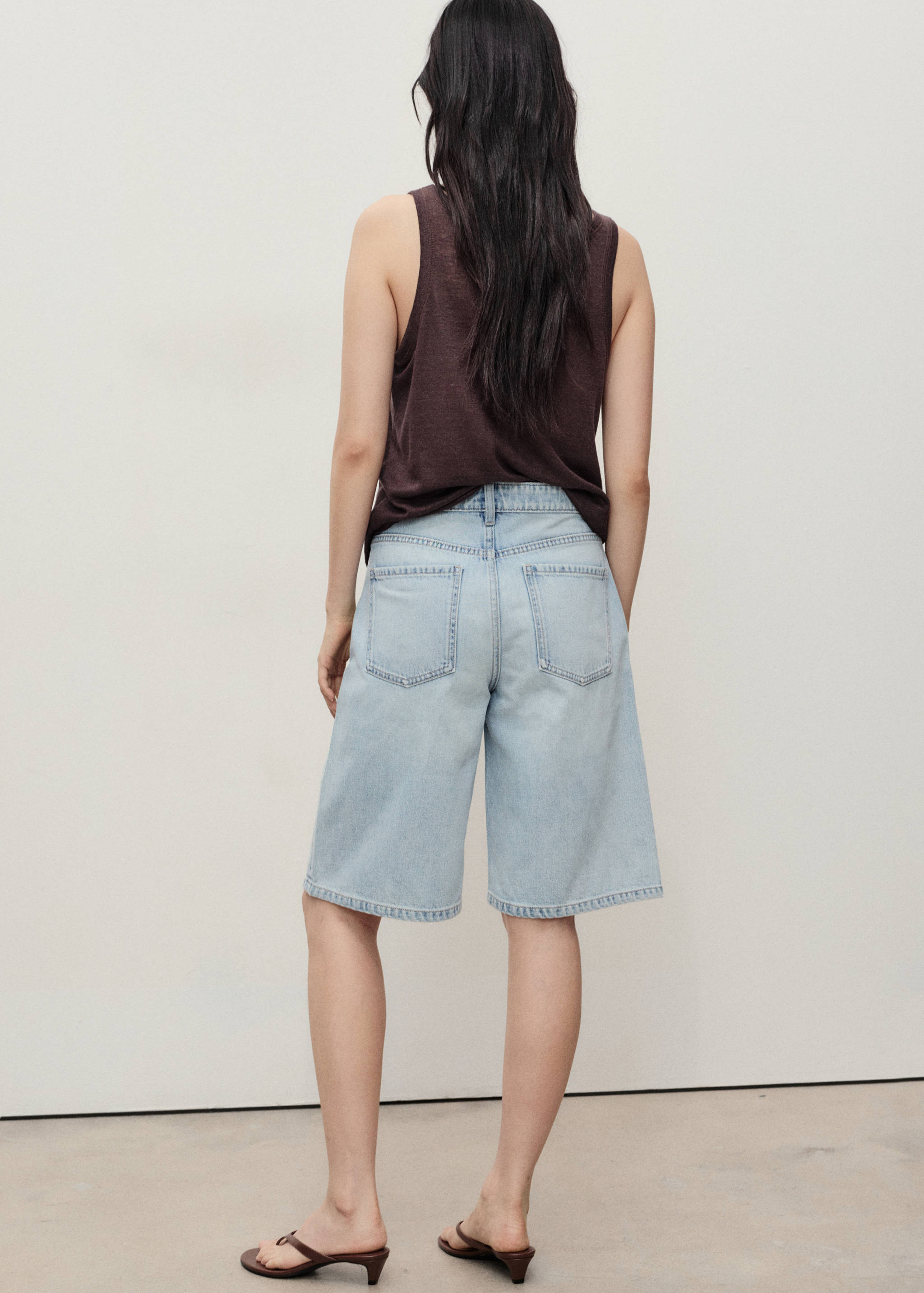Straight-fit mid-rise denim jorts - Reverse of the article