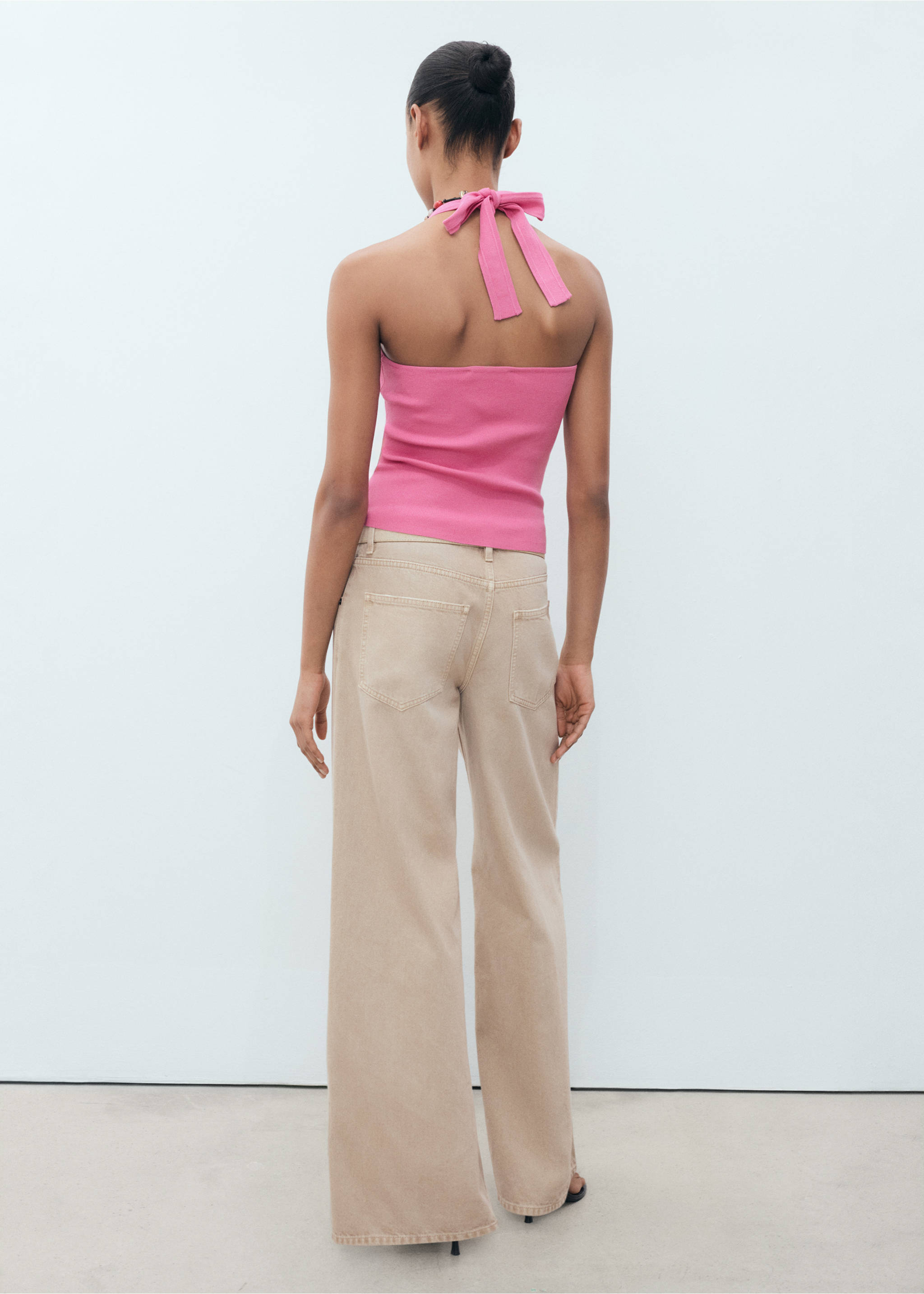 Knit halter top - Reverse of the article, Pink. Ref: 17051176-00.