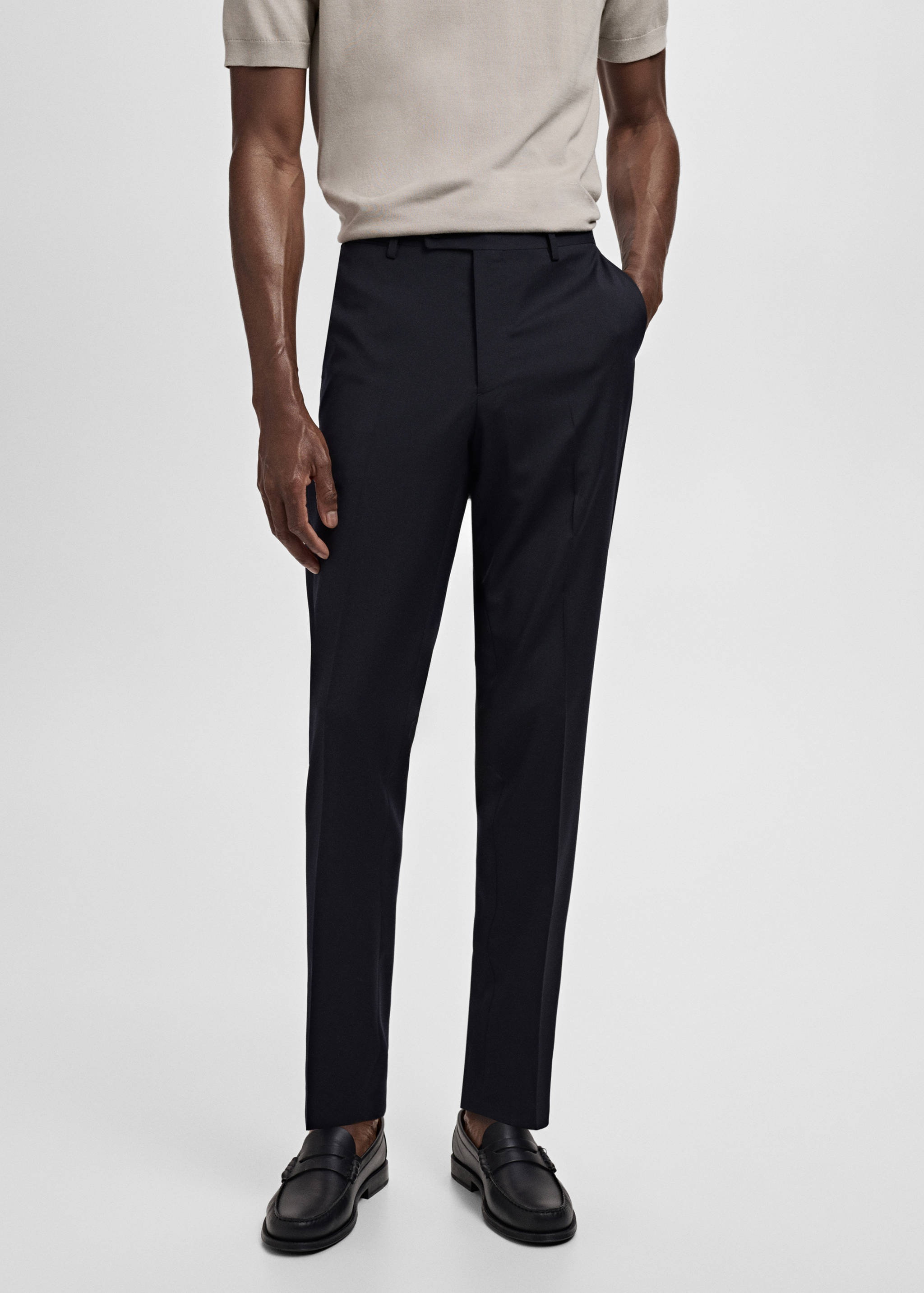 Turin 100% virgin wool suit trousers - Medium plane