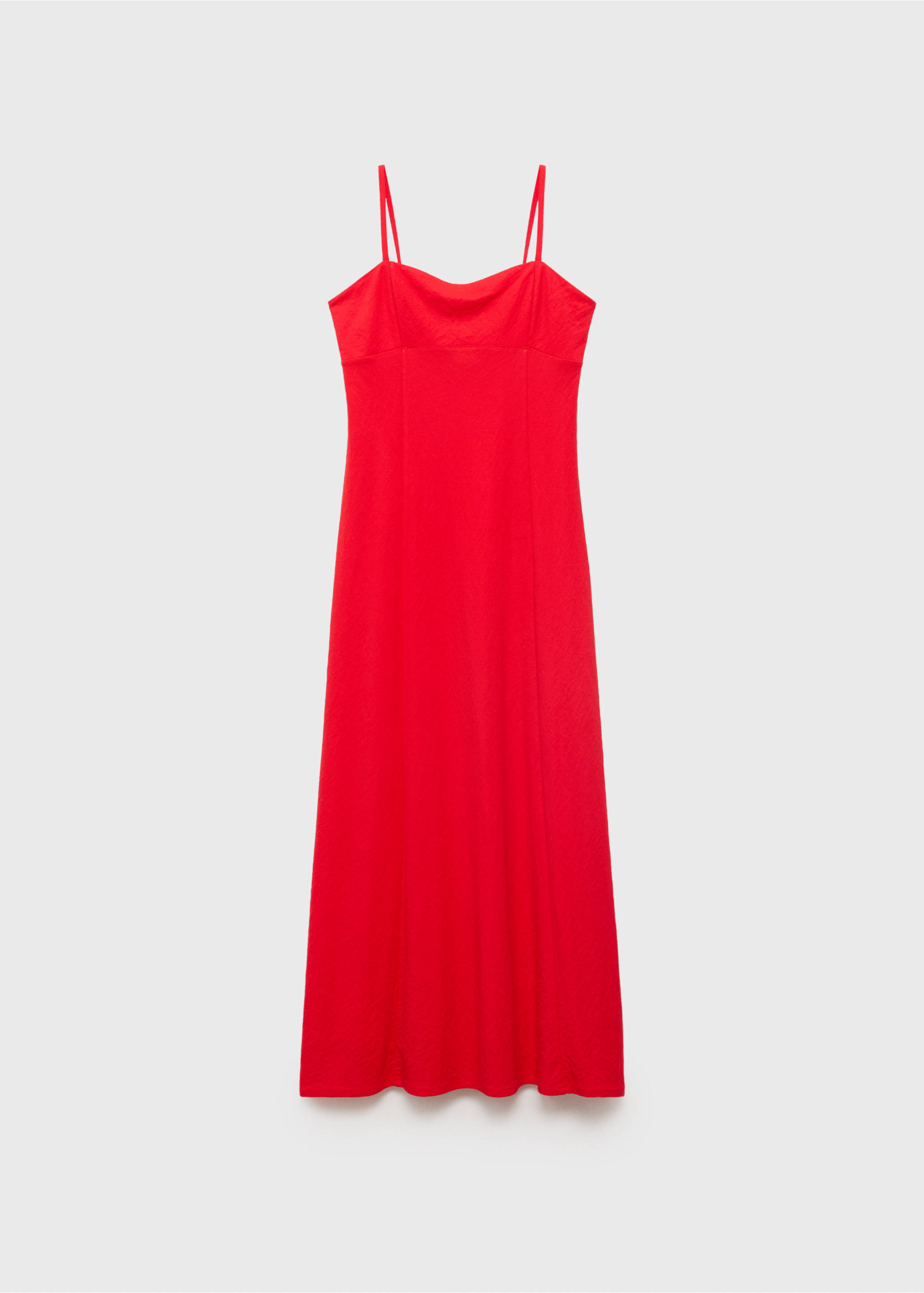 Midi-dress with bow on the back - Article without model, Red. Ref: 17051178-00.