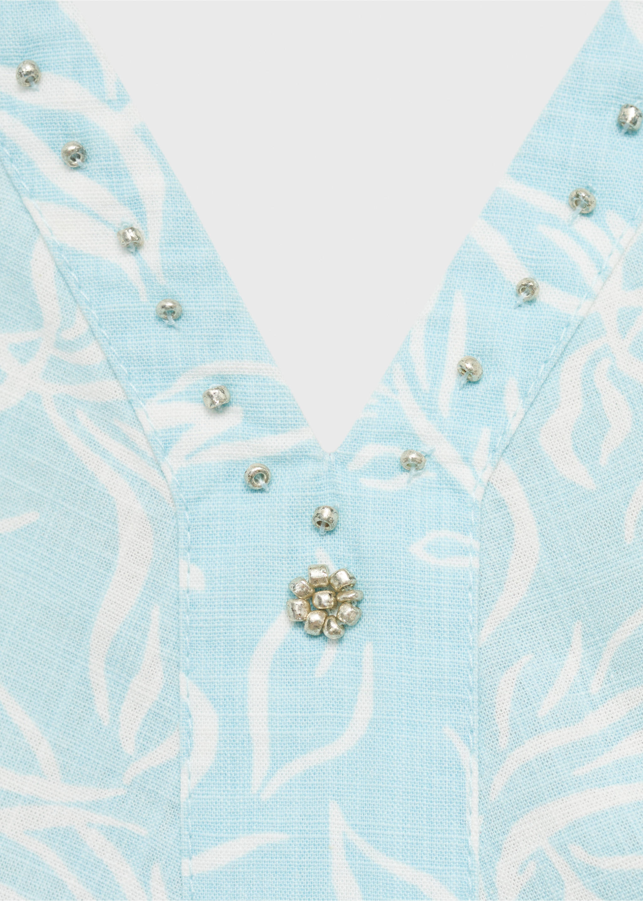 Long beaded dress - Details of the article 8, Turquoise. Ref: 17051179-00.