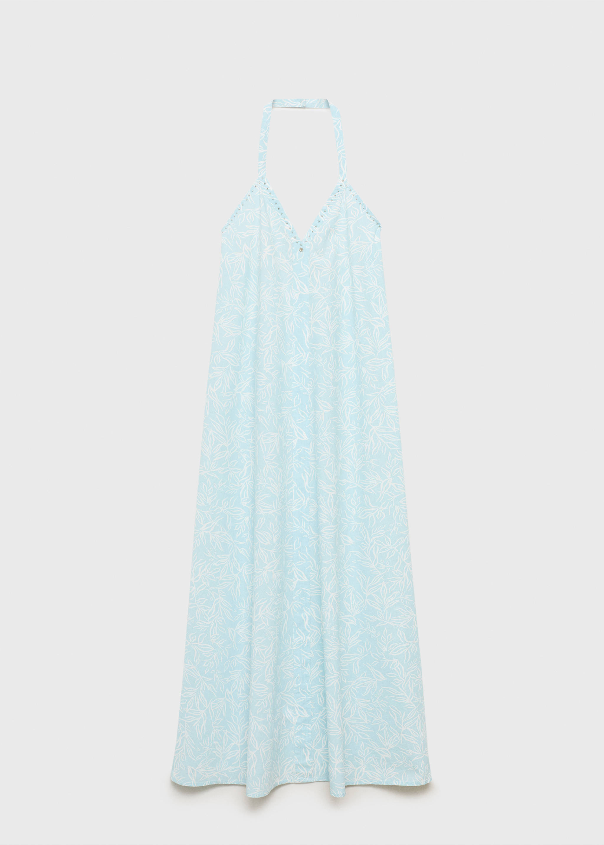 Long beaded dress - Article without model, Turquoise. Ref: 17051179-00.