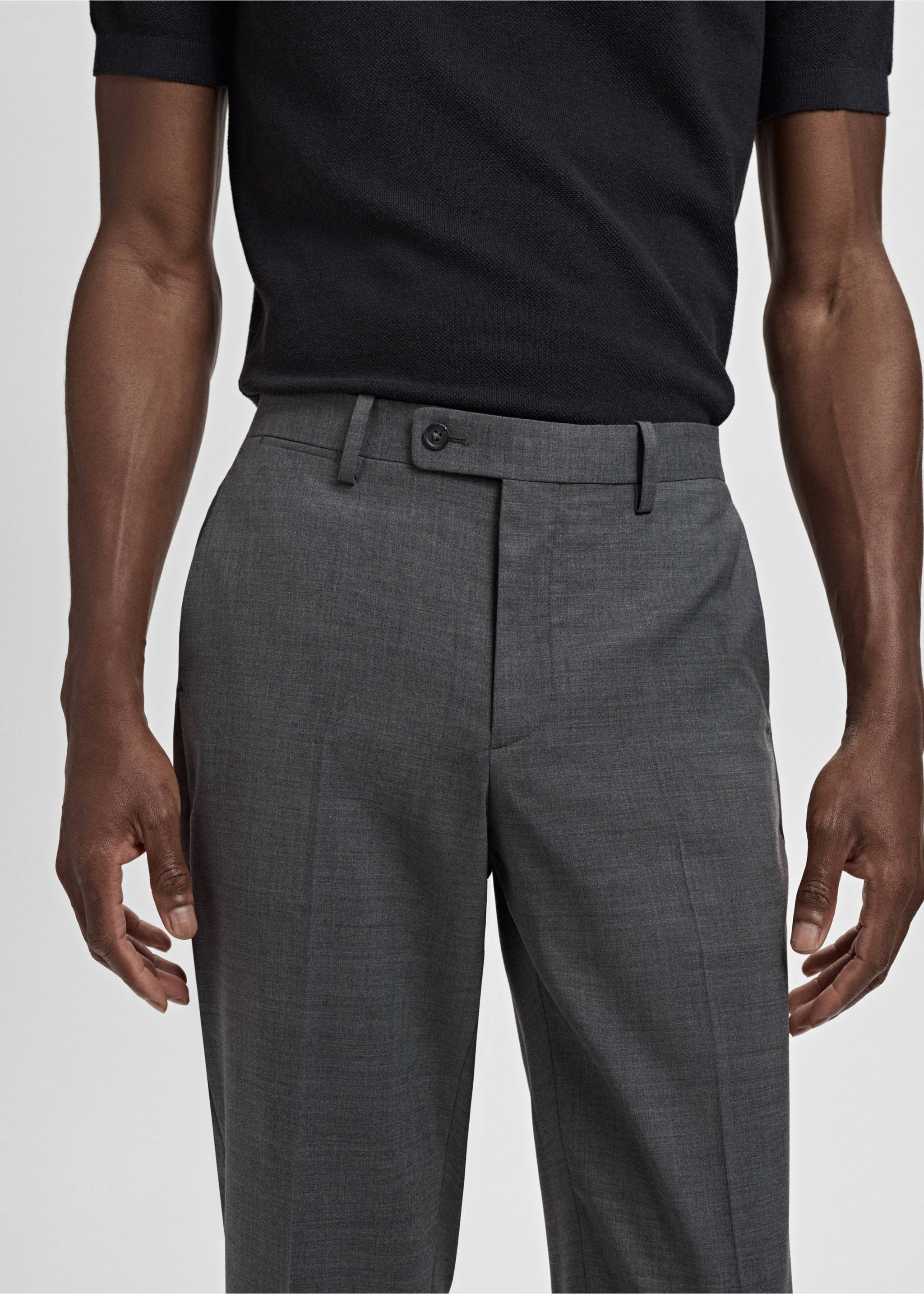 Turin 100% virgin wool suit trousers - Details of the article 1, Grey. Ref: 17051183-00.