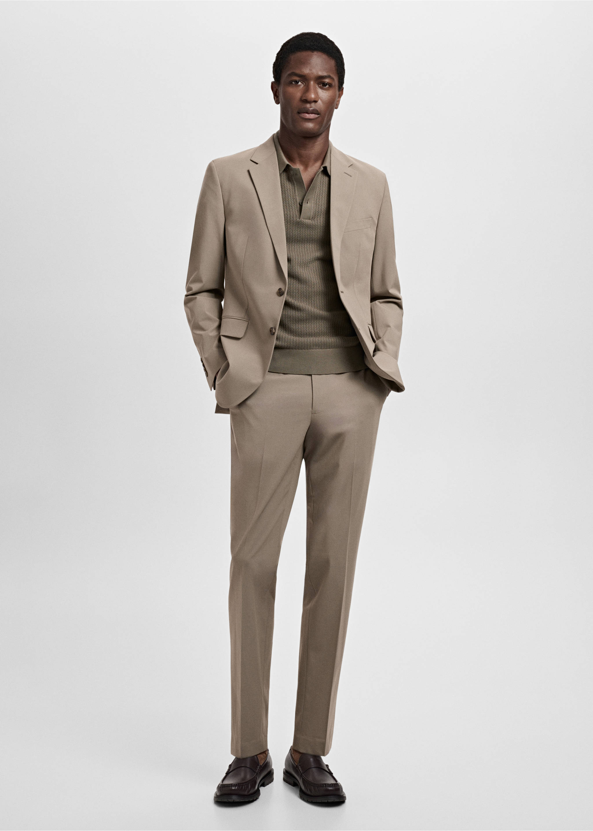 Pantalons vestit Milan slim fit - Pla general, Gris visó. Ref: 17051184-00.