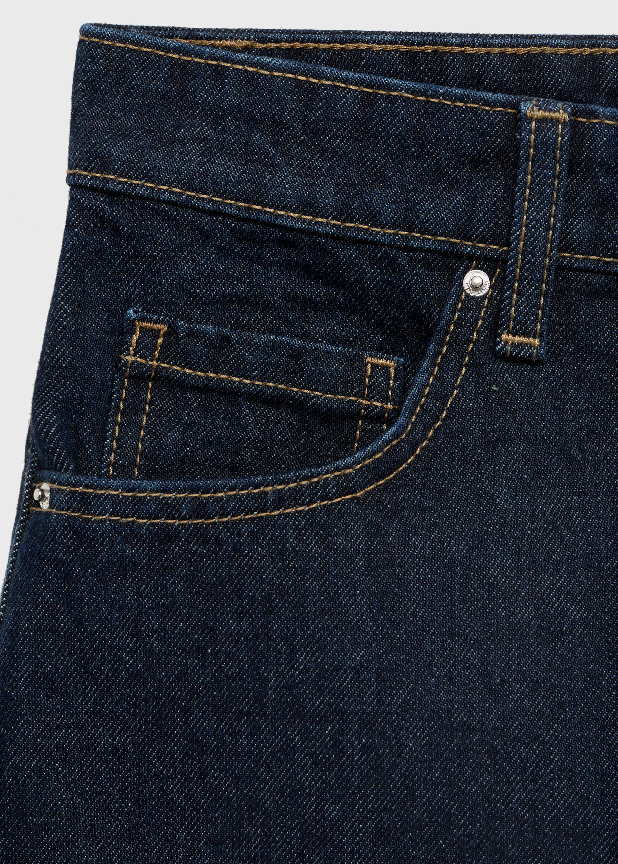 High-waisted straight-fit denim shorts - Details of the article 0