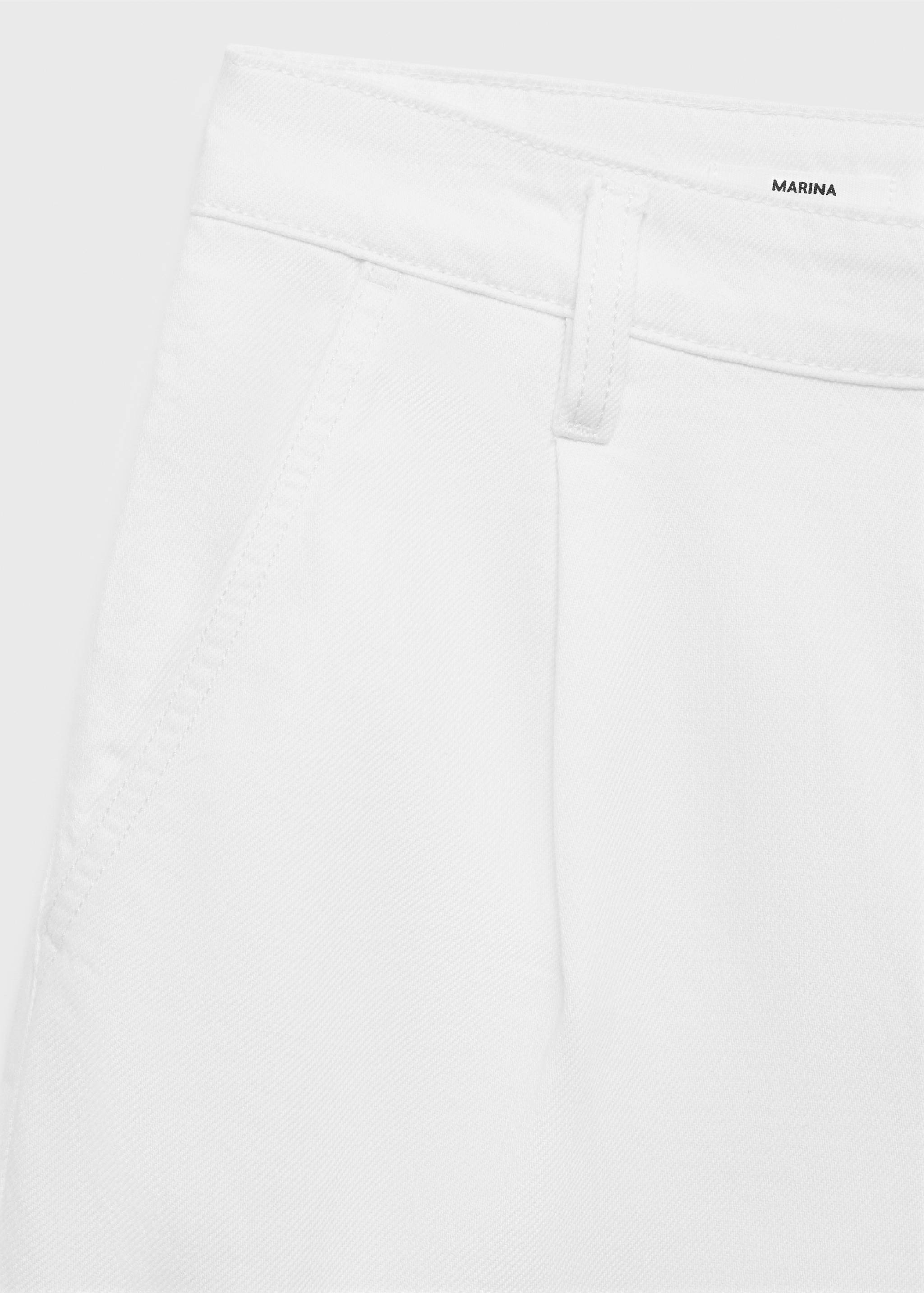 Mid-rise denim bermuda shorts with pleats - Details of the article 0, Off White. Ref: 17051189-00.